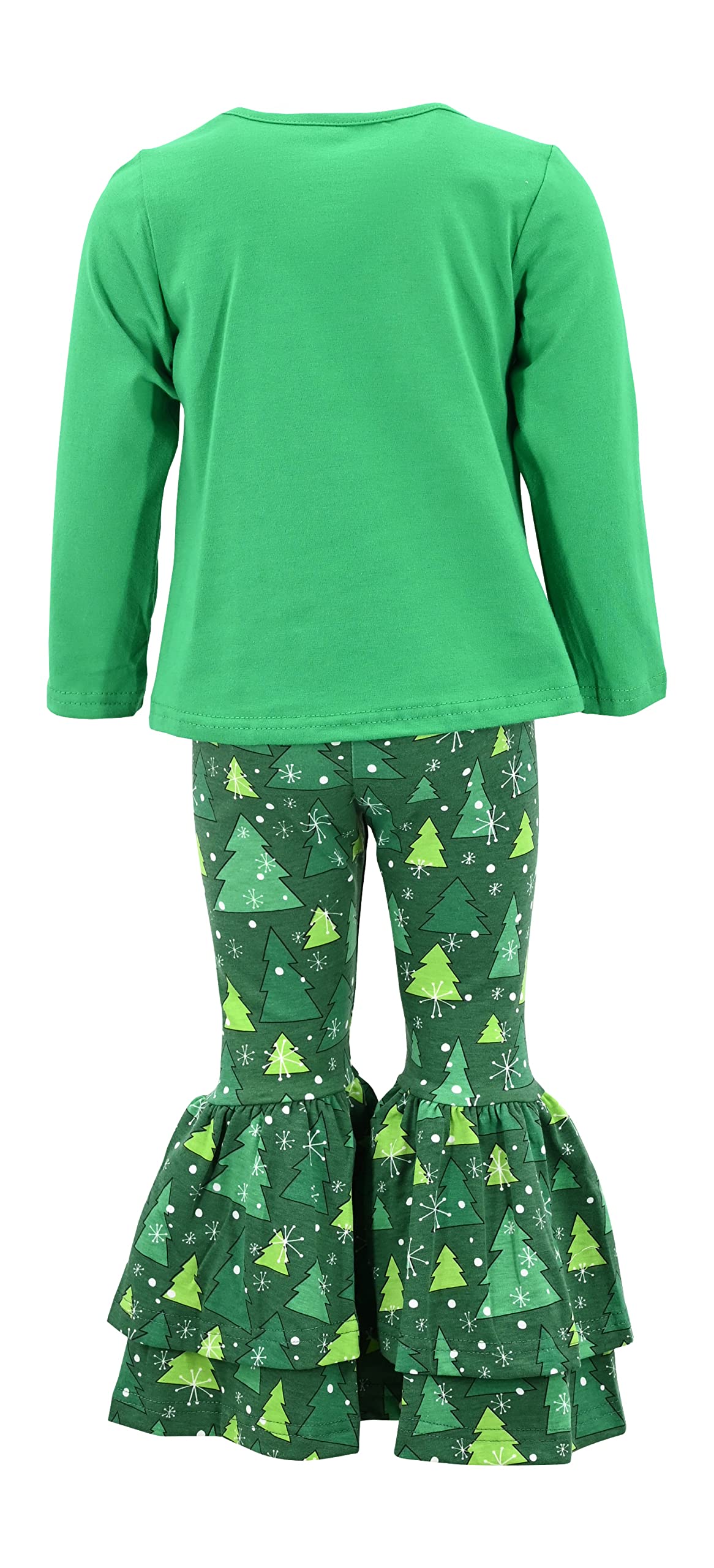 Girls 2-Piece Bell Bottom Outfit - Long Sleeve Shirt & Leggings Set for Toddlers Playtime