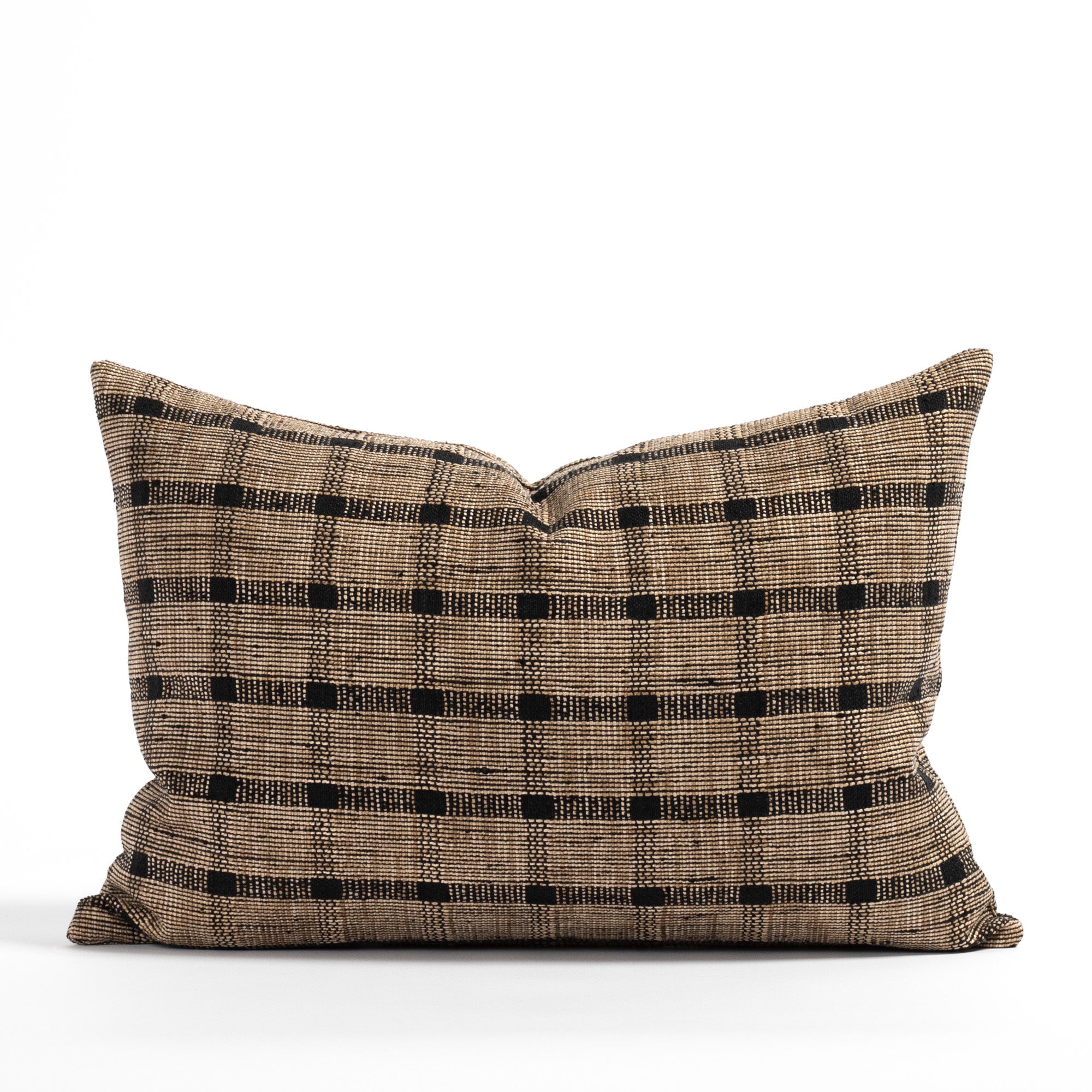 Harriet Check 14x20 Lumbar Pillow in Espresso - Decorative Cushion for Sofa, Bed & Office Chair Support - Perfect for Living Room, Bedroom or Home Decor