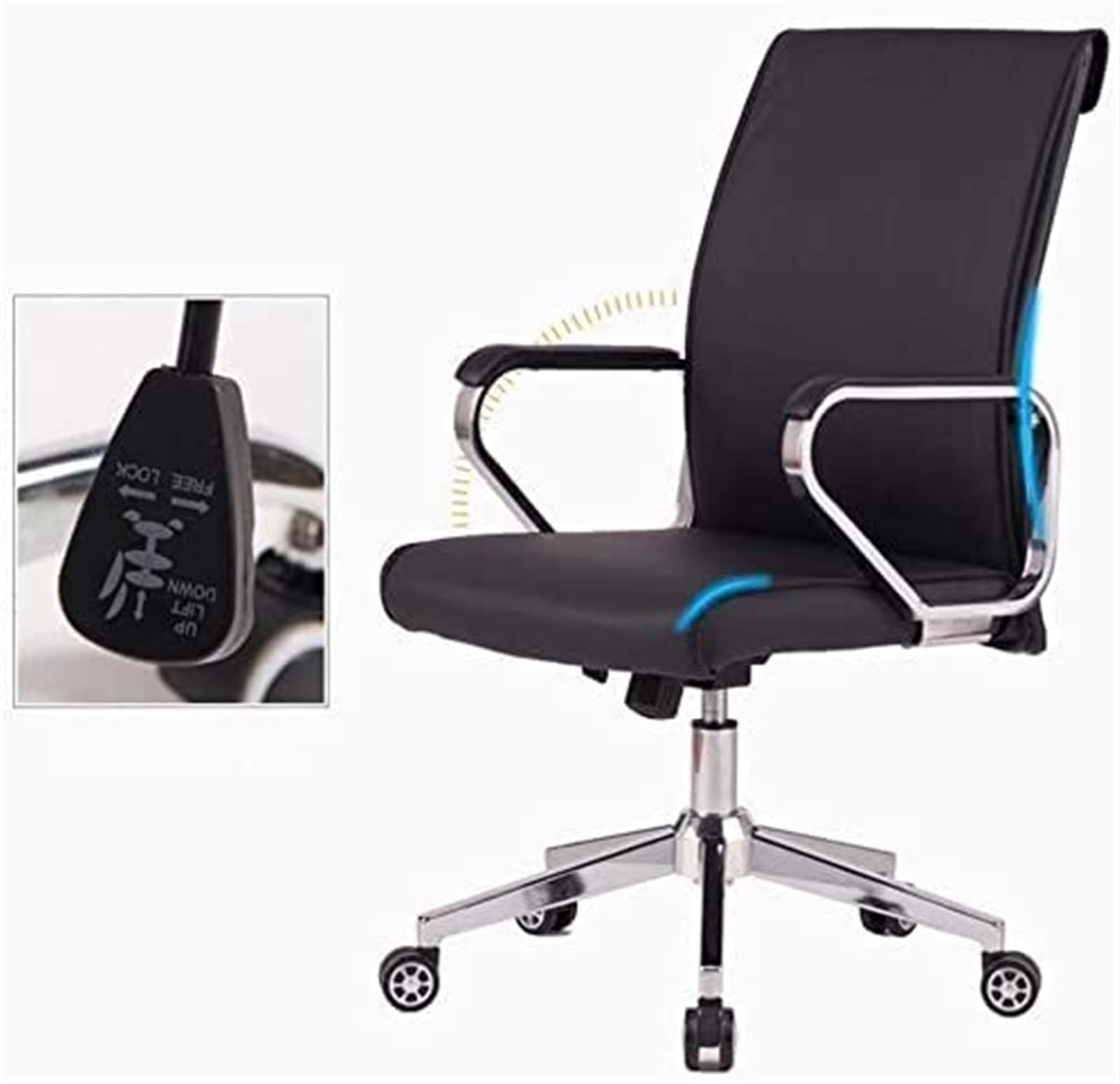 Ergonomic Office Chair - Adjustable Computer Desk Chair with Lumbar Support, Folding Armrests & Breathable Mesh Back - Perfect for Home Office, Gaming & Outdoor Camping (Black)