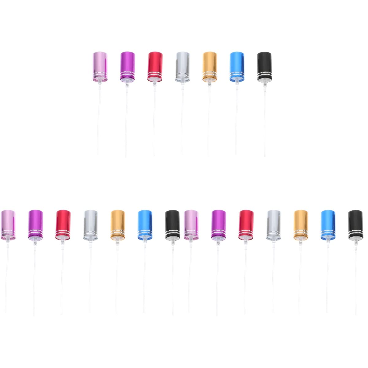 FOMIYES 21 Pcs Fine Mist Sprayer Caps - Replacement Spray Bottle Pump Tops for Essential Oils, Perfumes & Hair Products - Durable Nozzle Heads for Home, Salon & Travel Use