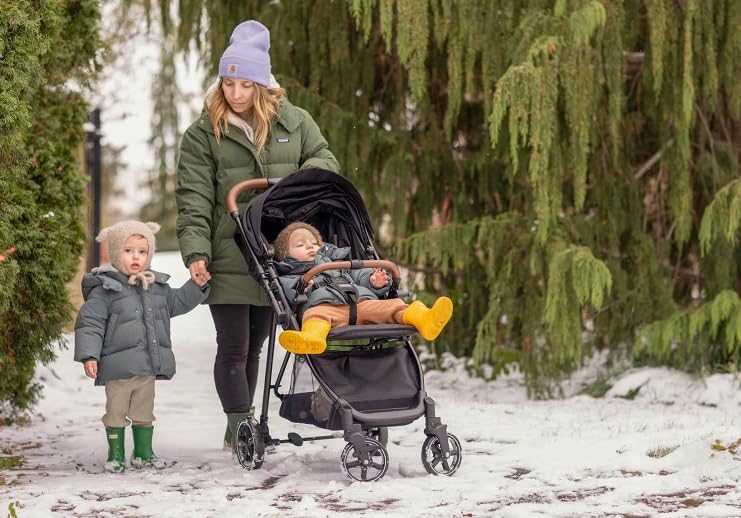 HARPPA Hugglo 2.0 Convertible Baby Stroller - Lightweight Travel Stroller for Infants & Toddlers 0-36 Months with Reversible Handle & UPF 50+ Sun Protection (Black) | Perfect for Shopping, Travel & Daily Walks