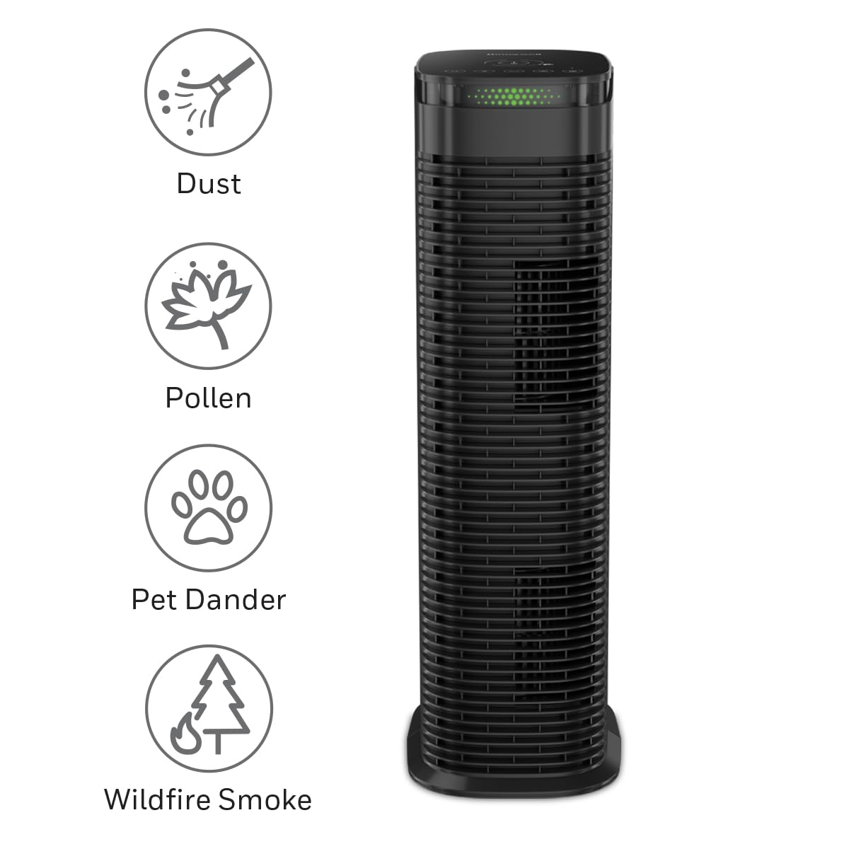 Honeywell InSight HEPA Air Purifier for Large Rooms up to 200 sq ft - Smart Air Quality Sensor, Auto Mode, Allergen & Dust Reduction - Ideal for Bedrooms, Living Rooms, Home Offices - Black HPA180B