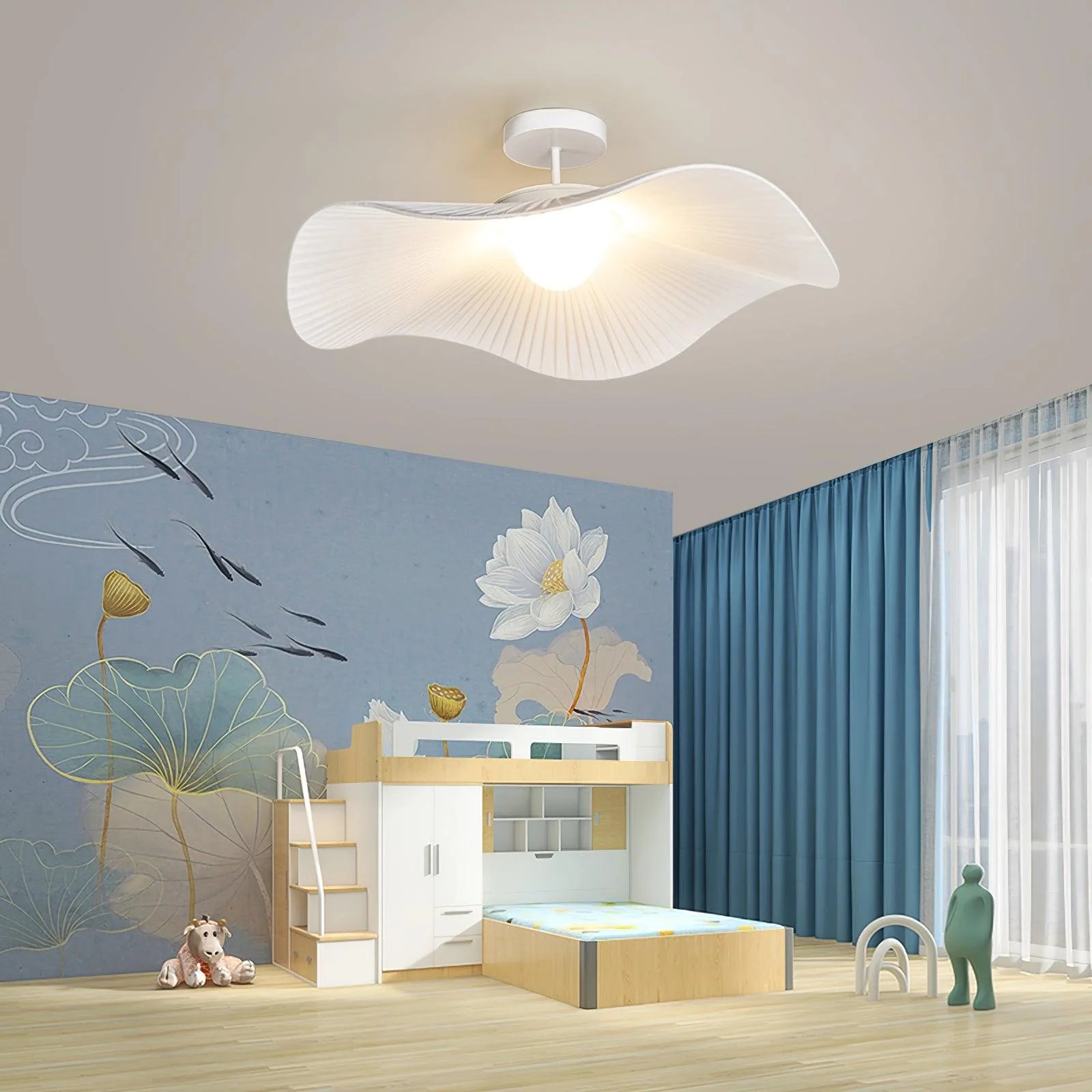 Modern Wavy Pleated Ceiling Lamp - Elegant LED Chandelier for Living Room, Bedroom & Dining Room - Stylish Home Decor Lighting Fixture - Perfect for Creating Cozy Ambiance
