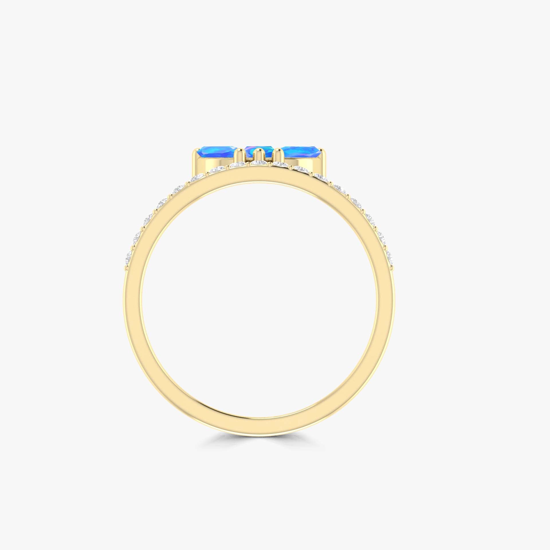 3 Marquise Blue Fire Ethiopian Opal Wedding Ring – Elegant Engagement & Bridal Jewelry for Women