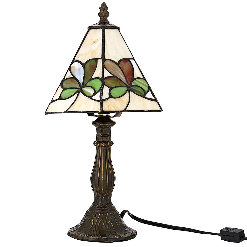 Celtic Stained Glass Table Lamp - Irish Shamrock Art Glass Desk Lamp for Home & Office Decor, St Patrick's Day Gift, Irish-Themed Lighting (Green Shamrock Design) | Perfect for Living Room, Bedroom, Study or Irish Pub Decor