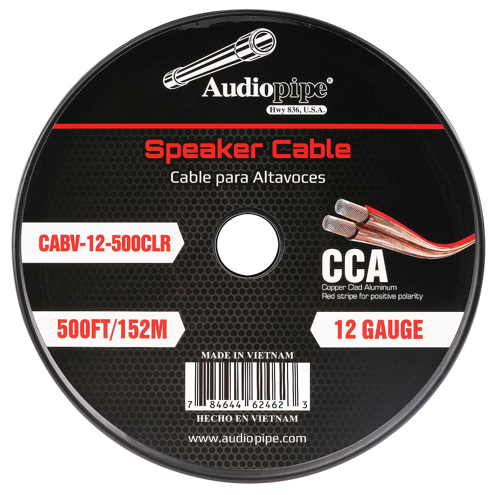 500FT 12AWG Speaker Cable - High Performance Oxygen-Free Copper Wire for Home Theater, Studio & Outdoor Audio Systems (CABV 12 500CLR) - Perfect for Surround Sound, PA Systems & Professional Installations