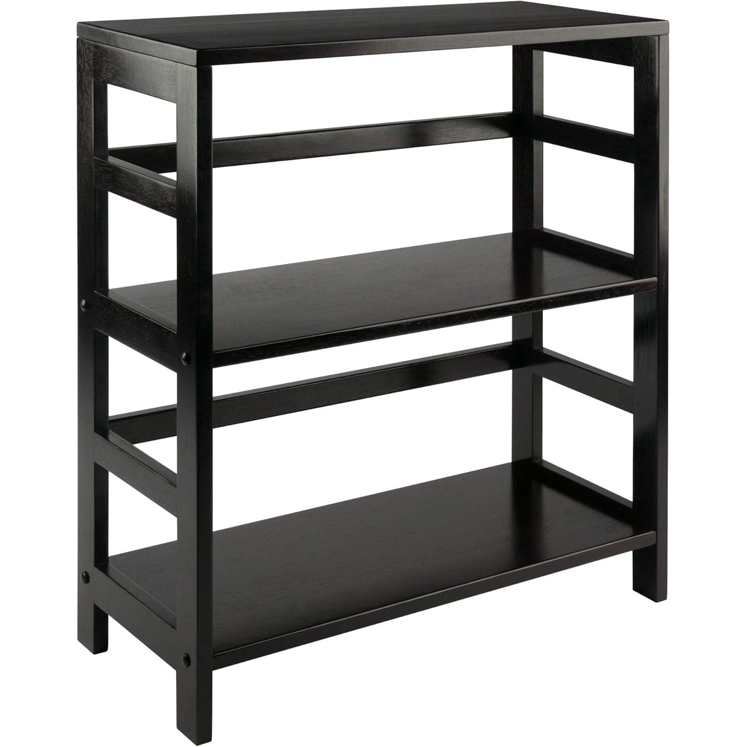 Winsome Wood Capri 2-Section M Storage Shelf with 4 Foldable Beige Fabric Baskets - Organizer for Bedroom, Closet, Nursery & Office