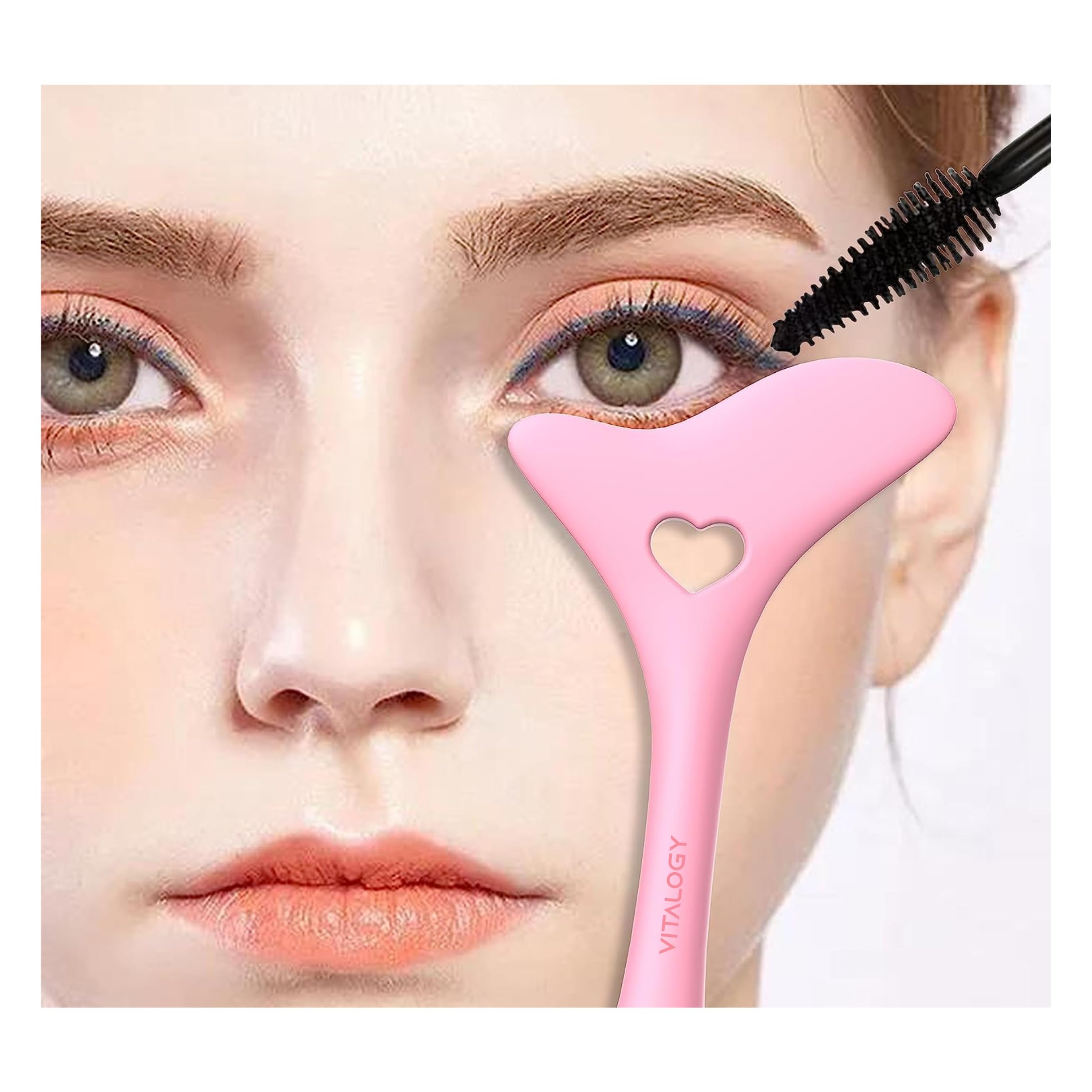 Vitalogy Reusable Winged Eyeliner Stencil - 3-in-1 Makeup Guide Tool for Eyeliner, Eyeshadow & Eyelash Application | Lipstick Aid & Grooming Tool | Easy to Use, Matte Finish | Perfect for Daily Makeup, Special Occasions & Professional Use