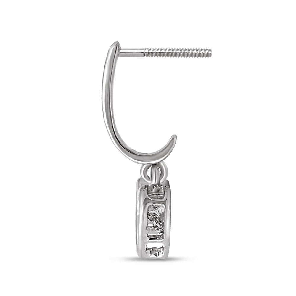 1/20 Ct.Tw. Sterling Silver Moving Diamond Heart Earrings for Women - Perfect for Valentine's Day Gifts, Anniversary Presents & Special Occasions