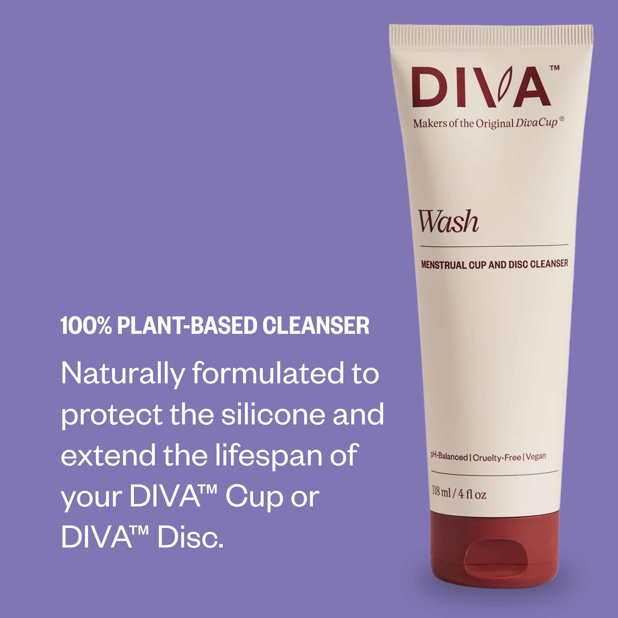 DivaCup Menstrual Cup for Women - Reusable & Leak-Free Period Cup - BPA Free Feminine Hygiene Product with DivaWash Cleanser - Ideal for Active Lifestyles, Travel & Eco-Friendly Period Care