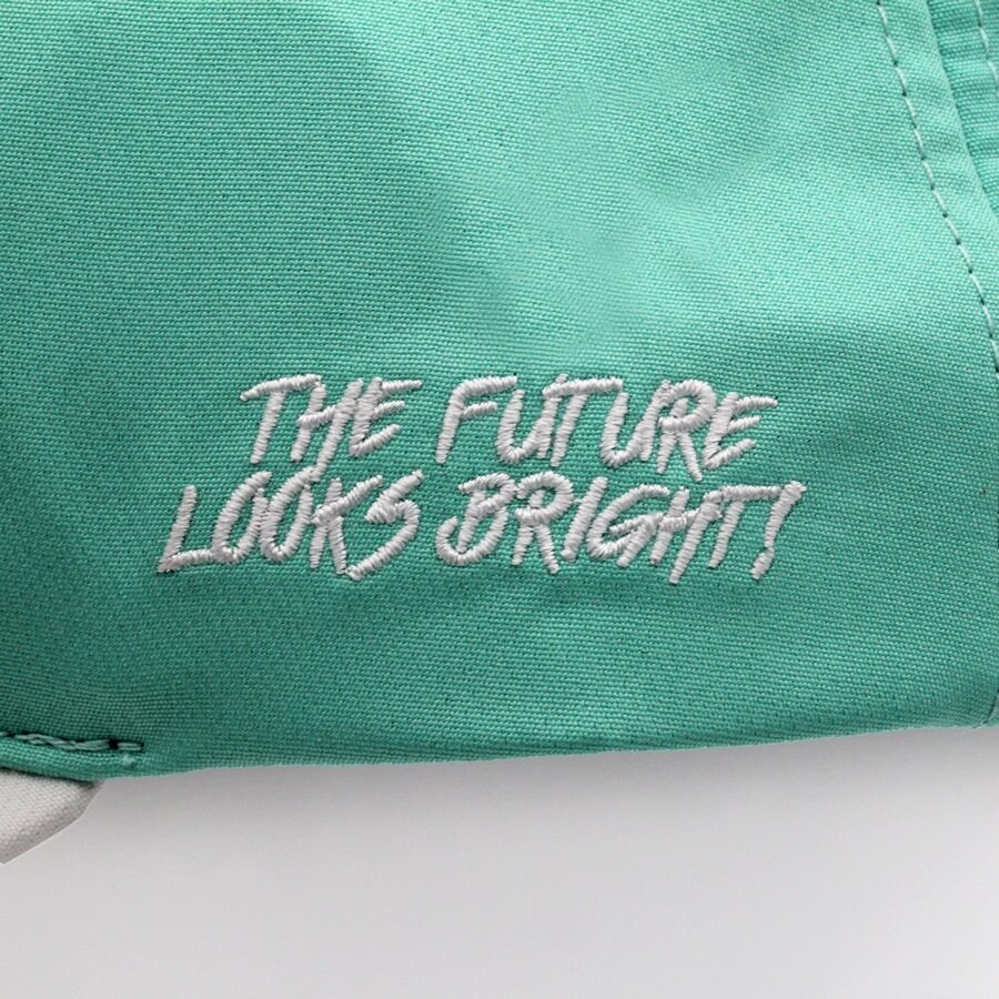 VT Shield Logo Snapback Hat - Future Looks Bright Mint Green Adjustable Baseball Cap for Men & Women - Perfect for Sports, Casual Wear, and Outdoor Activities