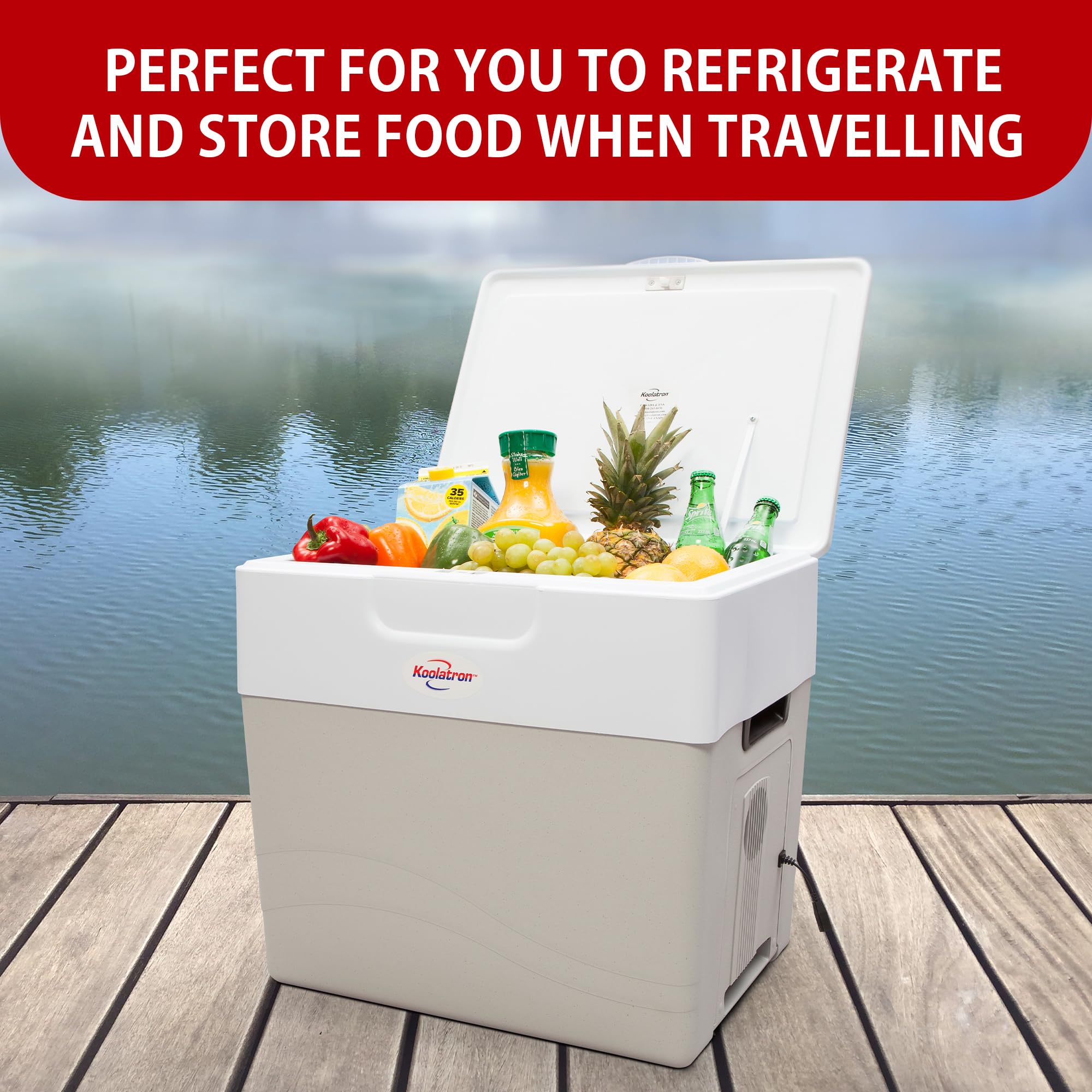 Koolatron 52 Quart Portable Electric Cooler & Warmer - 12V Car Refrigerator for Camping, Travel, Road Trips, Boats & Trucks - Insulated Hard-Sided Cooler for Food & Drinks | Perfect for Picnics, Tailgating & Outdoor Adventures