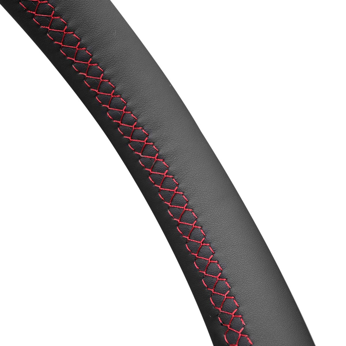 MEWANT Genuine Leather Steering Wheel Cover for Volkswagen VW GLI/GTI/Jetta/R32 - Hand Stitched, Non-Slip Grip - Perfect for Daily Commuting & Road Trips