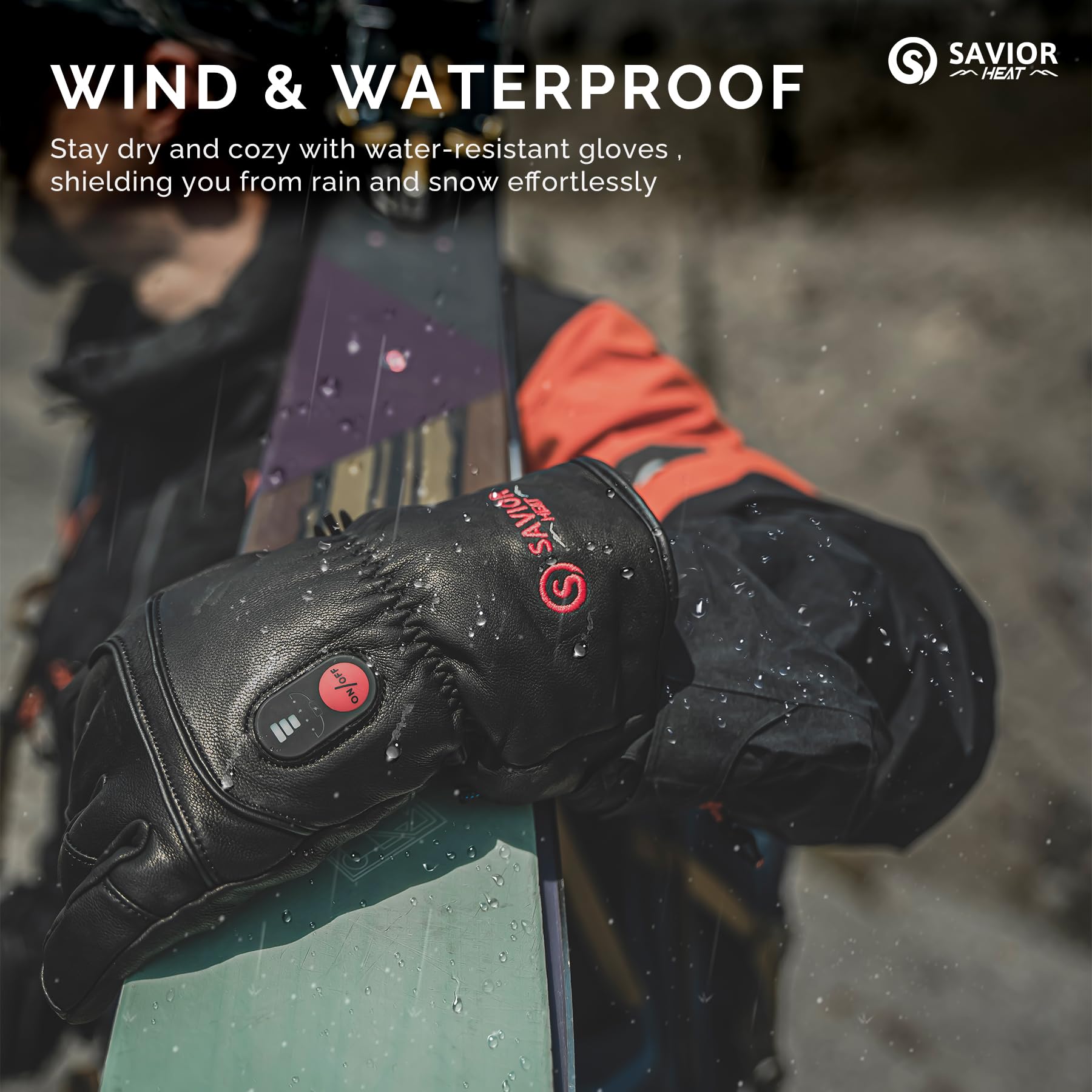 SAVIOR HEAT Rechargeable Electric Heated Gloves for Men & Women - Premium Leather Winter Gloves for Skiing, Snowboarding & Cold Weather Outdoor Activities