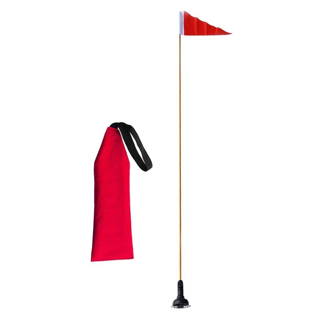 1 Piece Safety Warning Flag with Webbing + Pennant Flag Pole Base Kit with Rail Mount - Marine Boat Canoe Kayak Accessories for Towing Safety & DIY Projects - Perfect for Water Sports, Camping & Outdoor Adventures