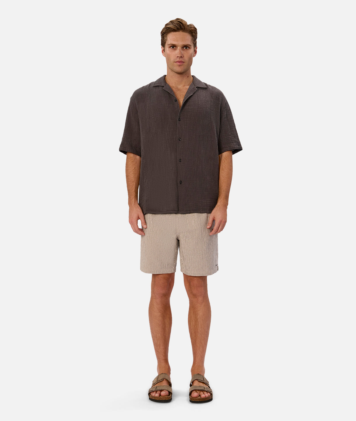 Ortenza Short - Premium Stone Charcoal Fabric Casual Shorts for Men | Comfortable Summer Wear for Outdoor Activities, Beach & Travel