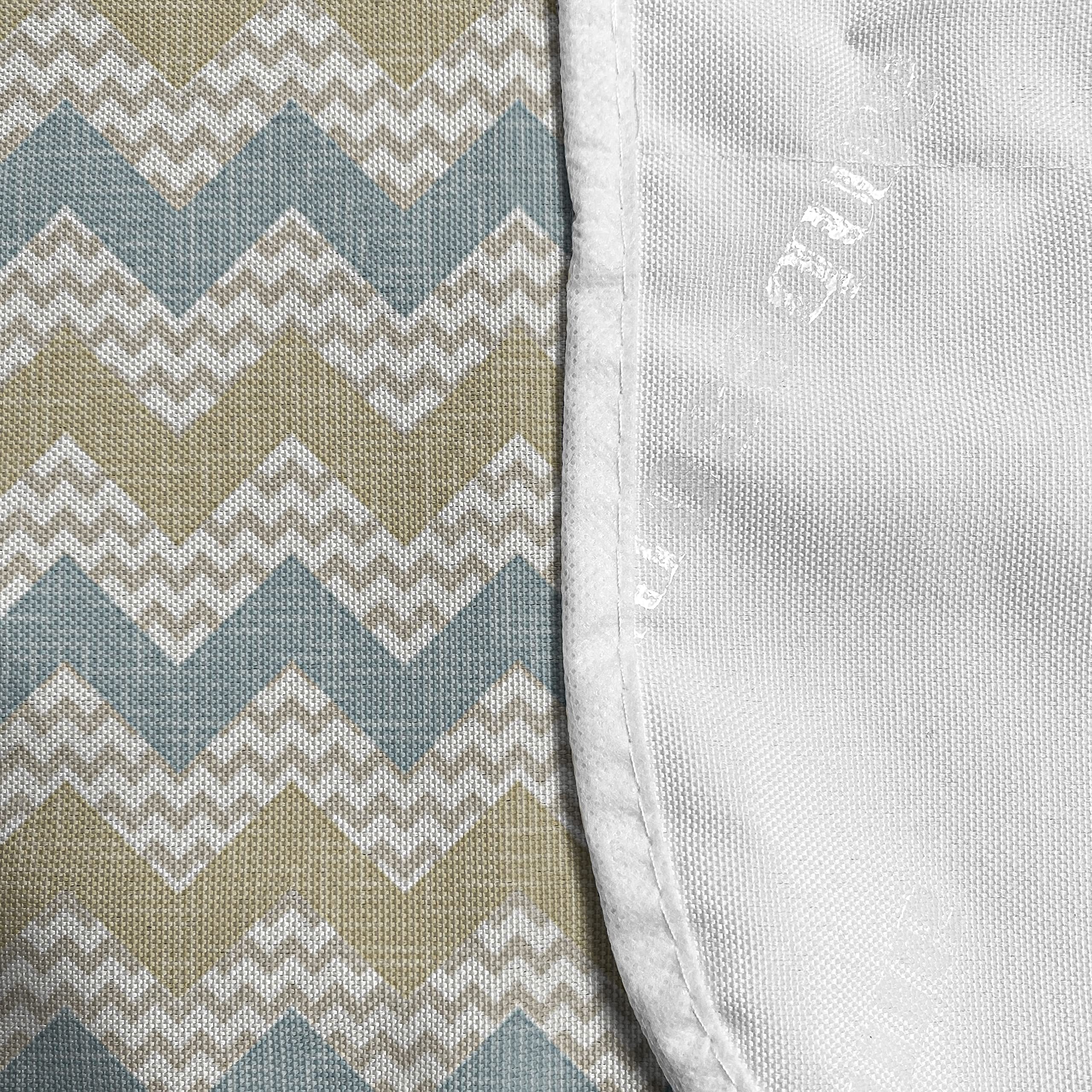 Ambesonne Beige Microwave Cover - Chevron Stripe Herringbone Geometric Pattern, Waterproof Kitchen Organizer with Pockets, 36 x 12 Inches - Perfect for Vintage Style Kitchens & Small Appliance Protection