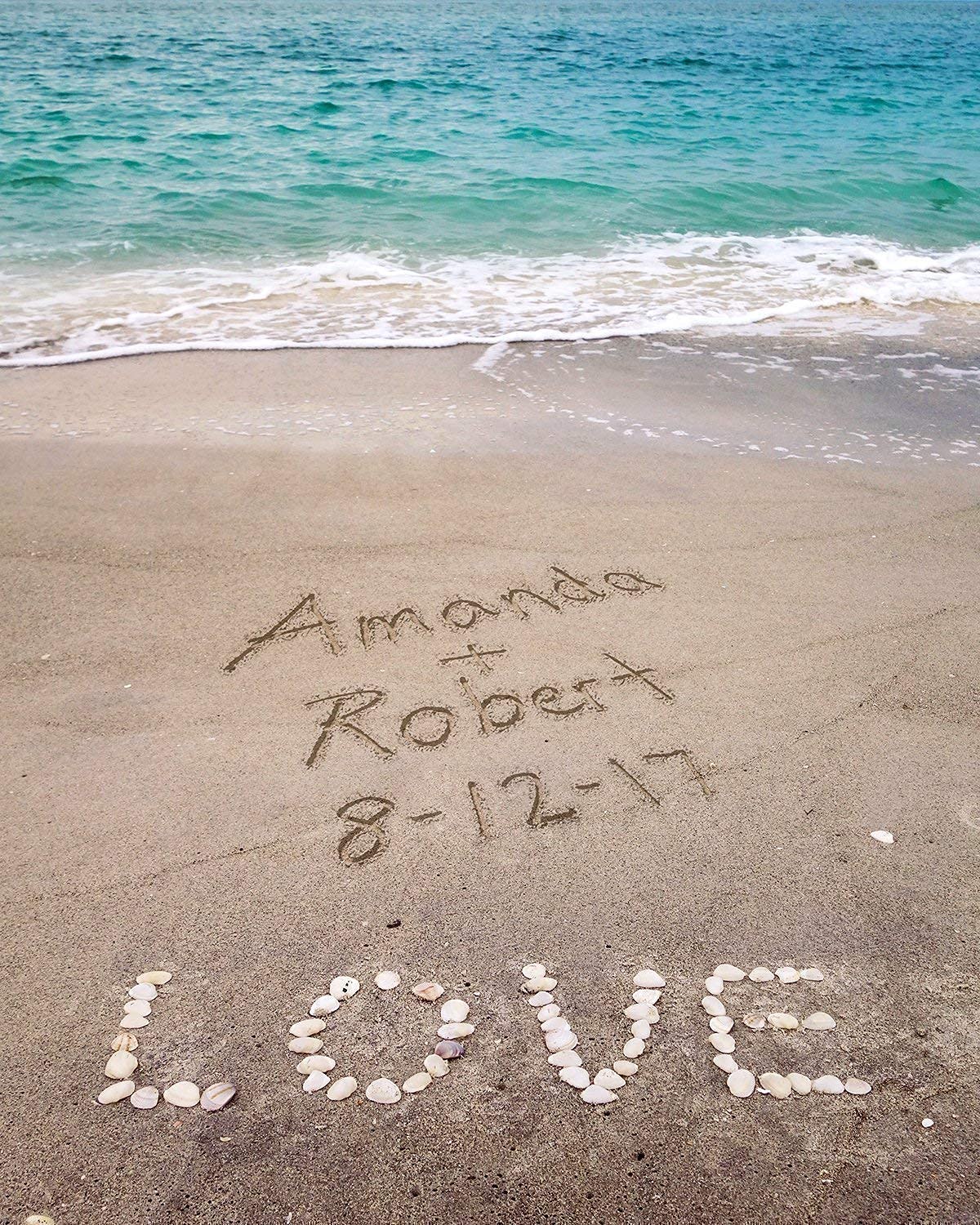 Personalized Beach Name Art Canvas - Custom Shell Love Decor Print for Home & Wall Decor | Perfect for Living Room, Bedroom, Nursery & Beach House Gifts