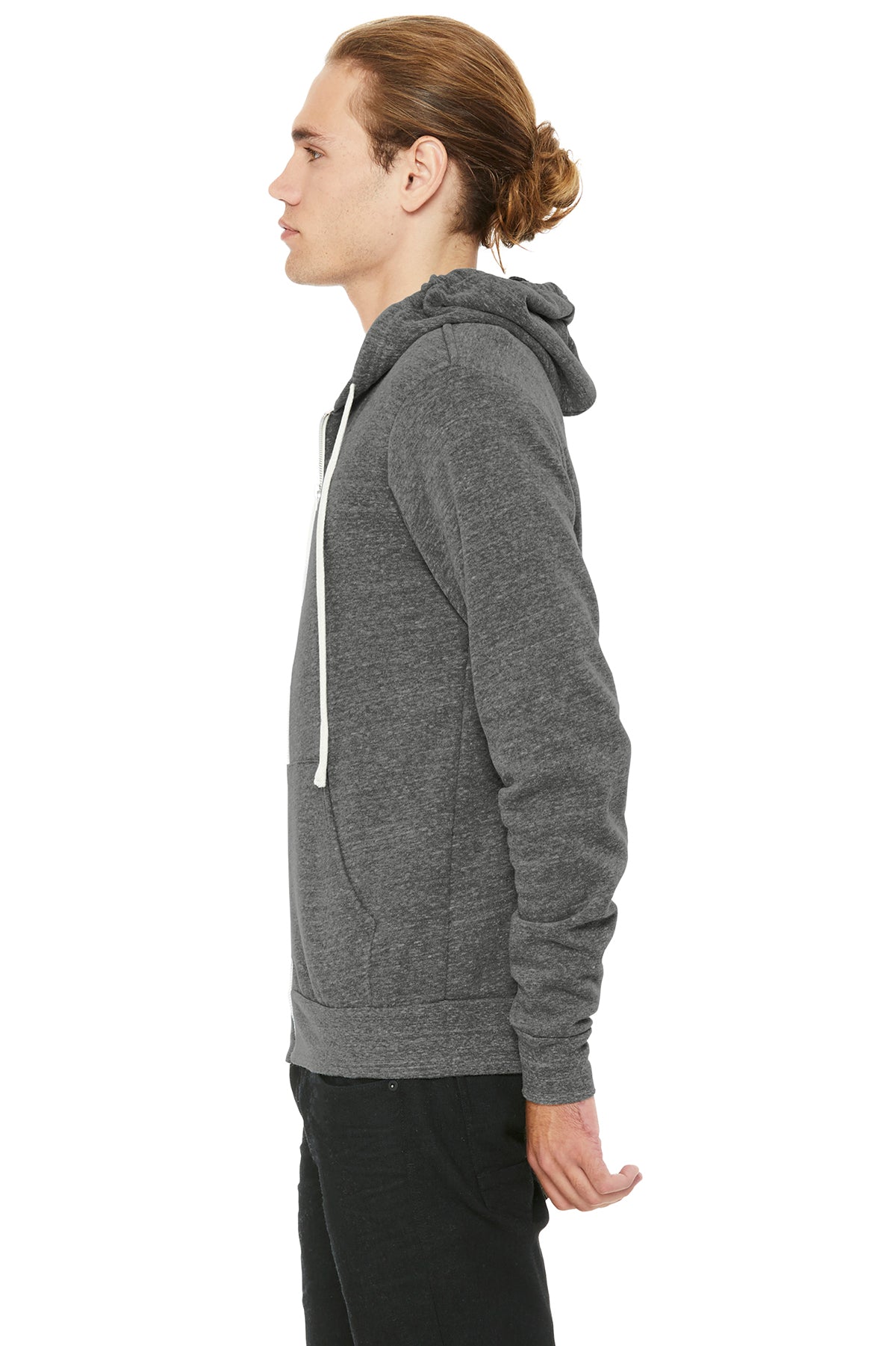 Bella Canvas Unisex Triblend Sponge Fleece Full Zip Hoodie - Soft & Comfortable Pullover for Men & Women - Perfect for Casual Wear, Gym, and Outdoor Activities (Grey)