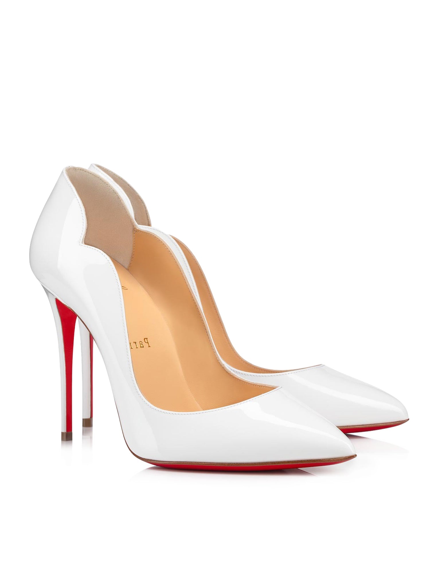 Christian Louboutin Hot Chick 120mm White Patent Leather Pumps - Women's Luxury High Heels for Parties, Weddings & Special Occasions