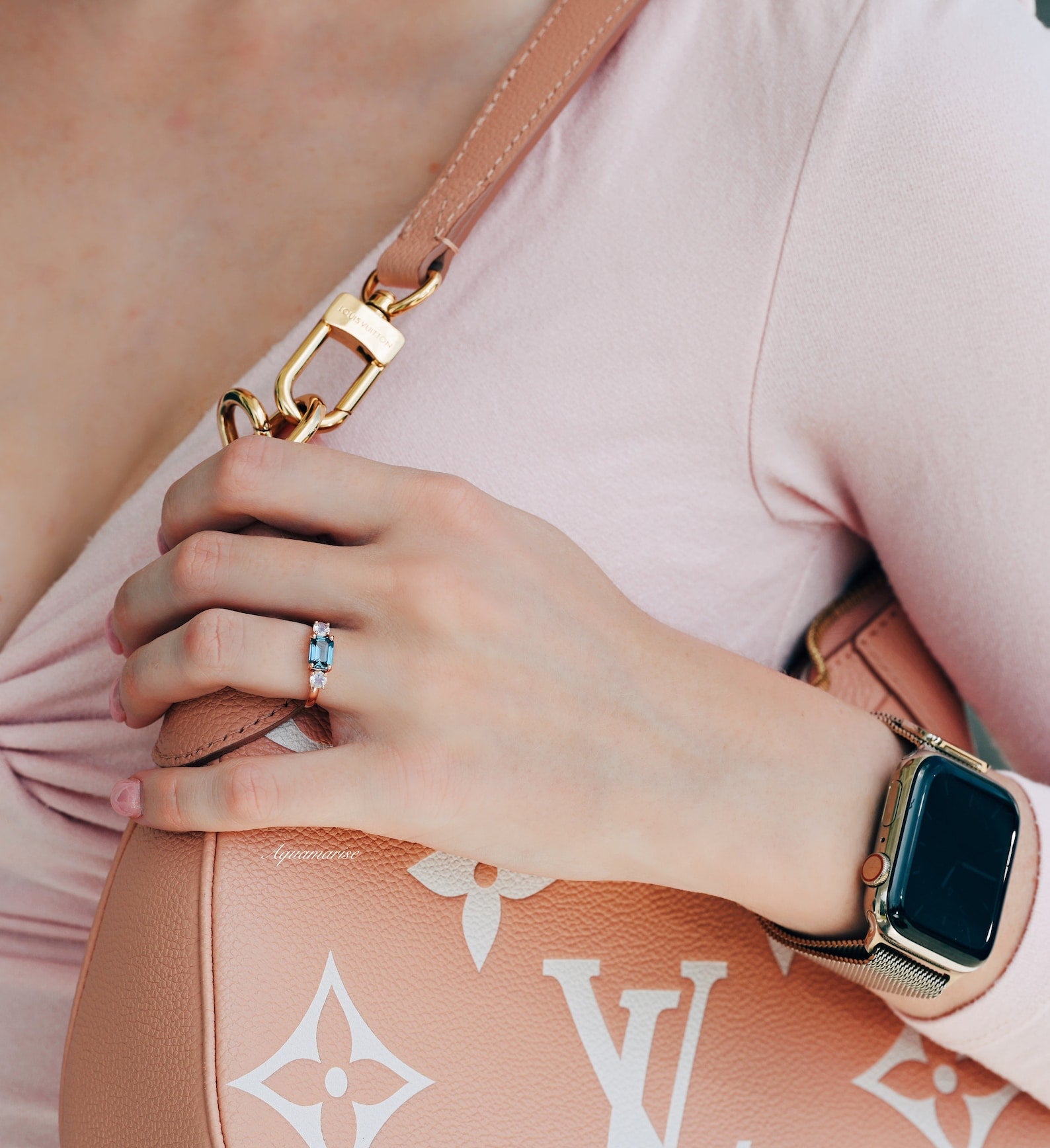 Minimalist Alexandrite & Moonstone Ring - 14K Rose Gold Vermeil Jewelry for Women | Elegant Everyday Wear & Special Occasion Gift