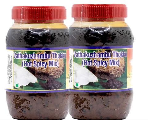 Grand Sweets & Snacks (GSS) Vathakuzhambu Thokku - Authentic South Indian Spicy Pickle (2 Pack, 500g Each) | Perfect for Rice, Dosa & Indian Meals
