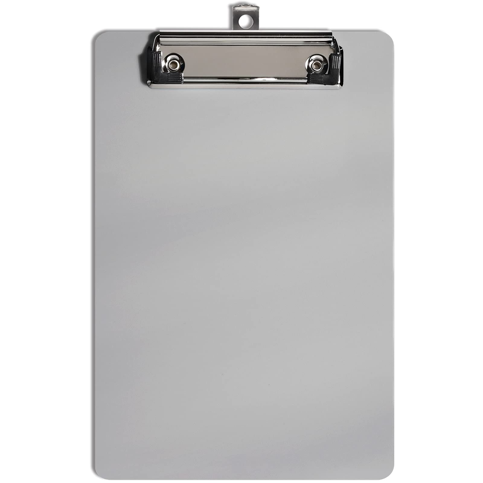 A5 Clipboard Gray - 6x9 Inch Small Plastic Memo Board with Low Profile Clip for Students, Kids & Office Use | School Supplies, Home Organization & Note Taking | Perfect for Classrooms, Work Desks & Homework