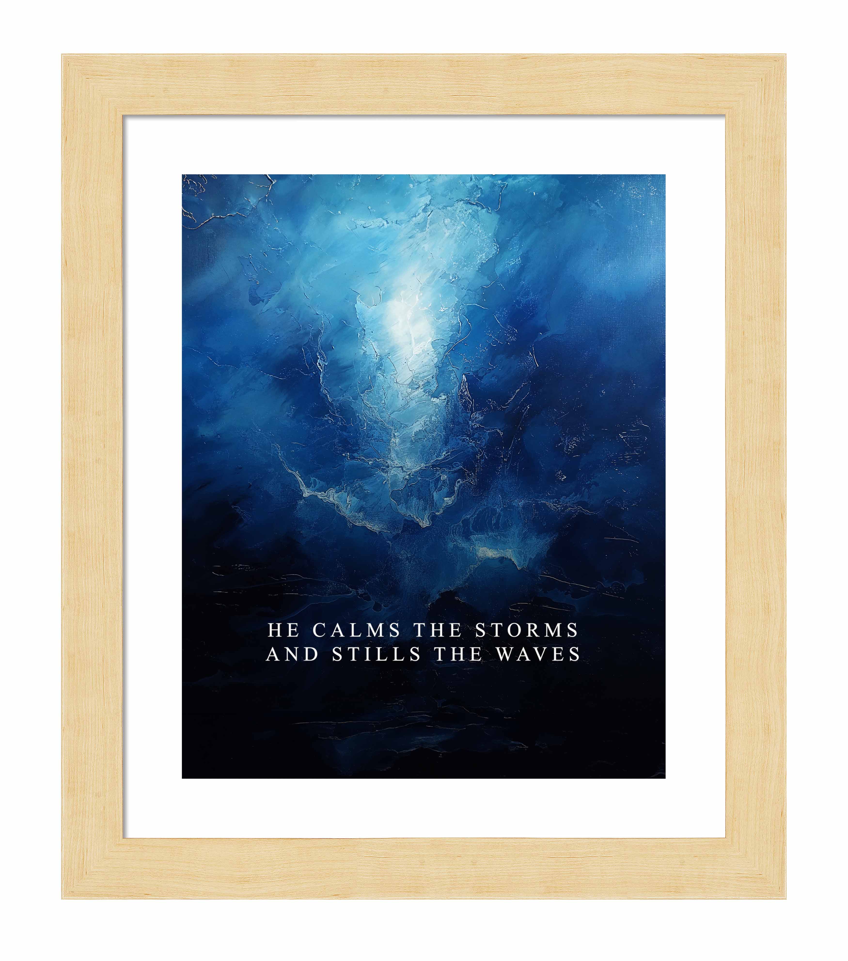 Calming Storm Art Prints - Ocean Wave Wall Decor for Living Room, Bedroom & Office - Soothing Seascape Painting for Home & Office Decor