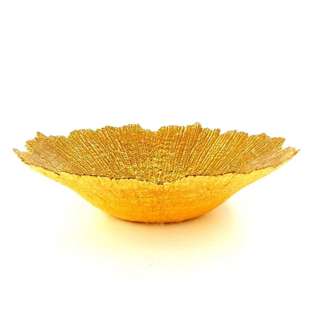 Elegant Gilt Glass Centerpiece Bowl in Gold - Perfect for Wedding Decor, Table Centerpieces, and Home Decoration