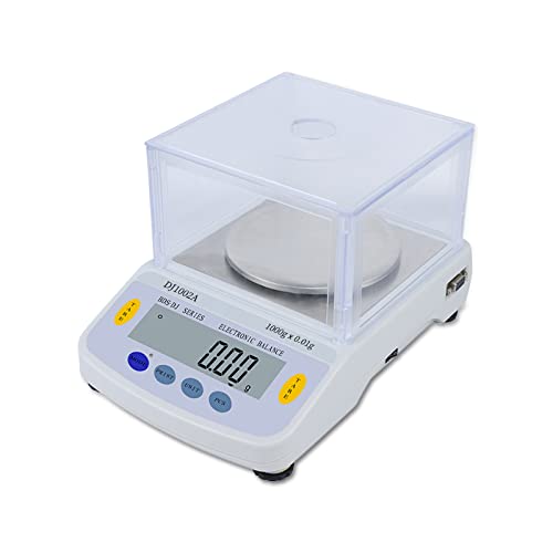 Precision Digital Lab Scale 1000g x 0.01g Accuracy, 10mg Analytical Balance for Laboratory, Kitchen, Jewelry, Medicine & Industrial Use with LCD Display & Printing Function - Perfect for Scientific Research, Cooking, Pharmacy & Gold Weighing