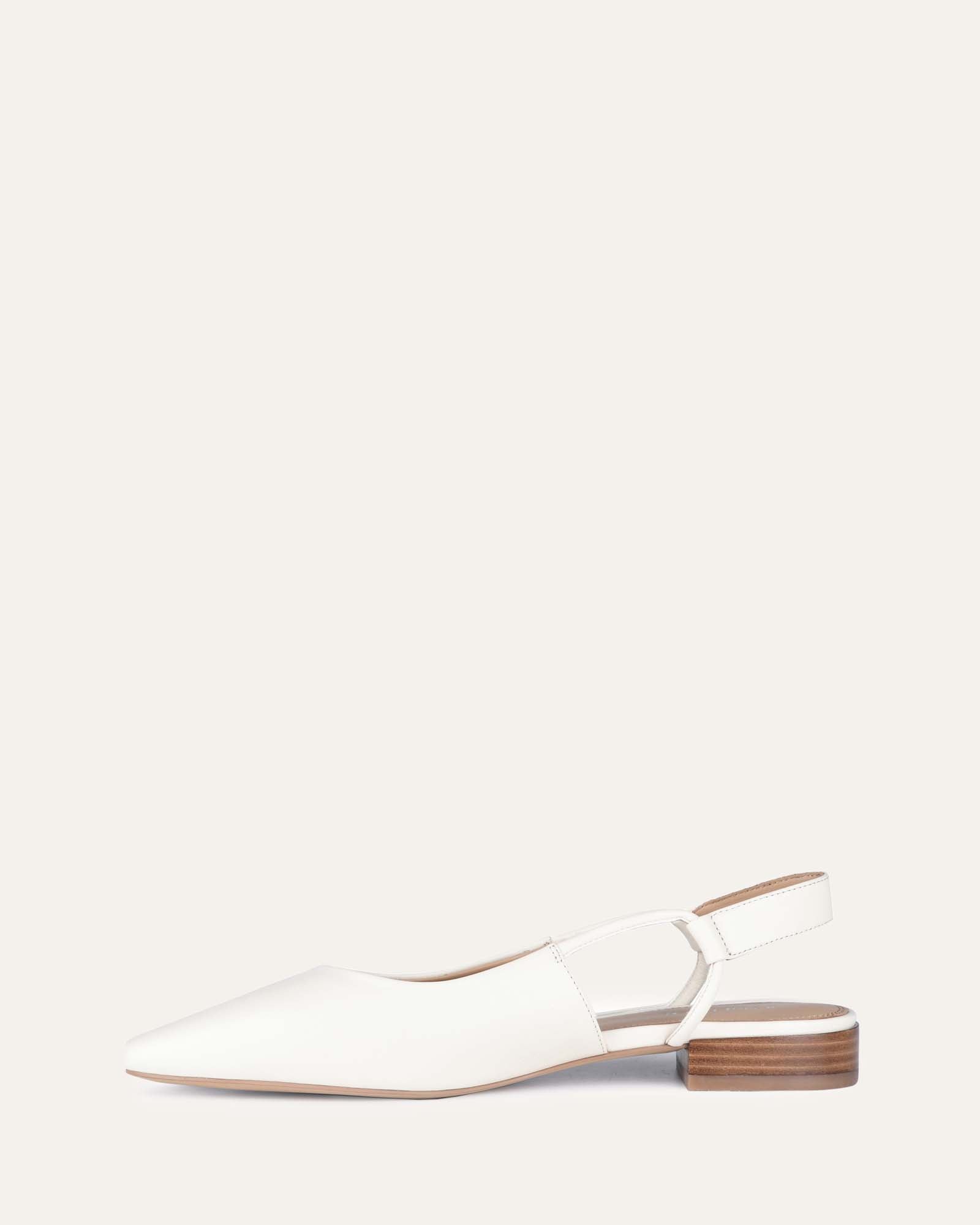 Larissa Dress Flats in Off-White Genuine Leather – Perfect for Casual Outings, Office Wear & Everyday Comfort