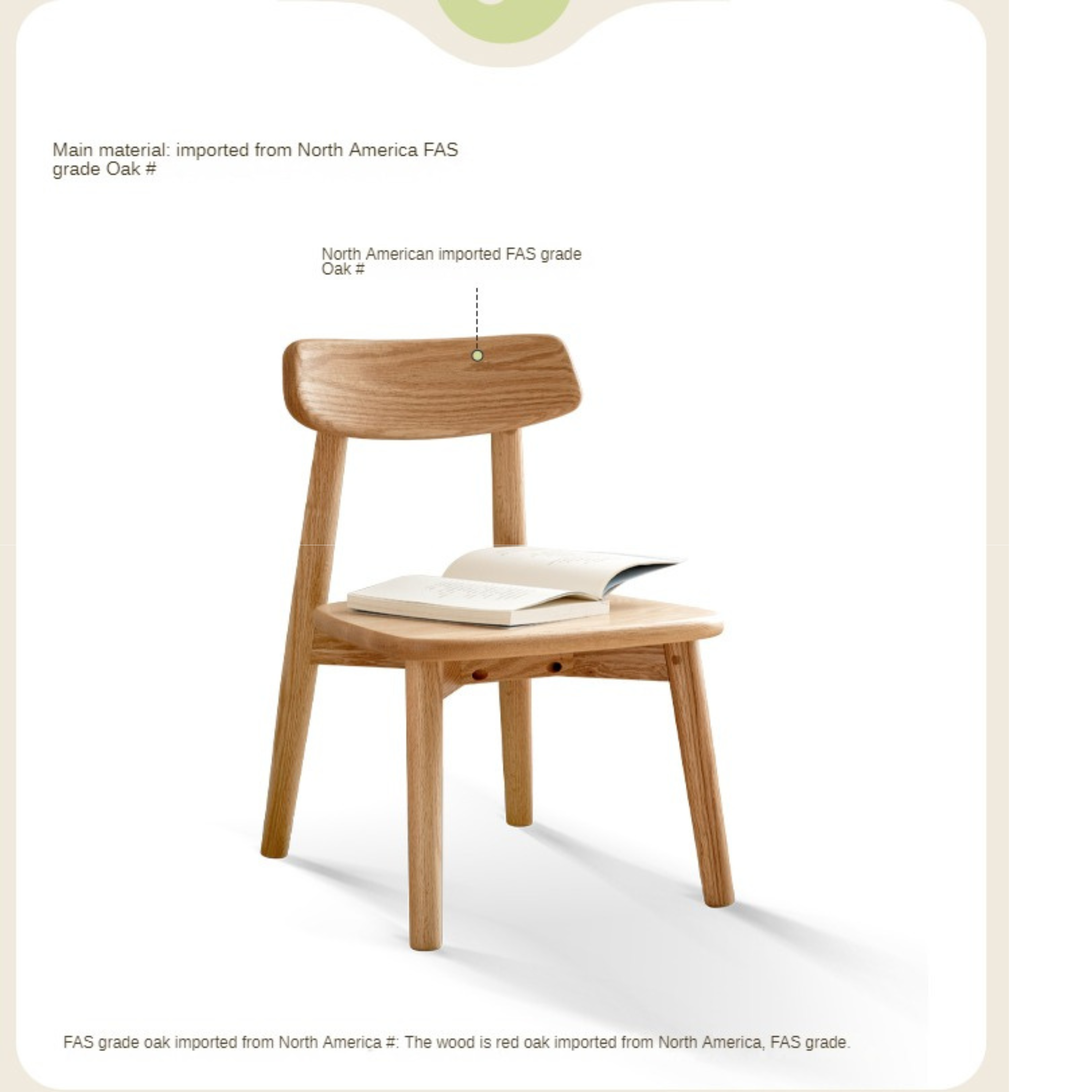 Solid Oak Wood Small Chair for Kids & Toddlers - Sturdy & Safe Baby Chair for Dining, Reading, and Playroom Use