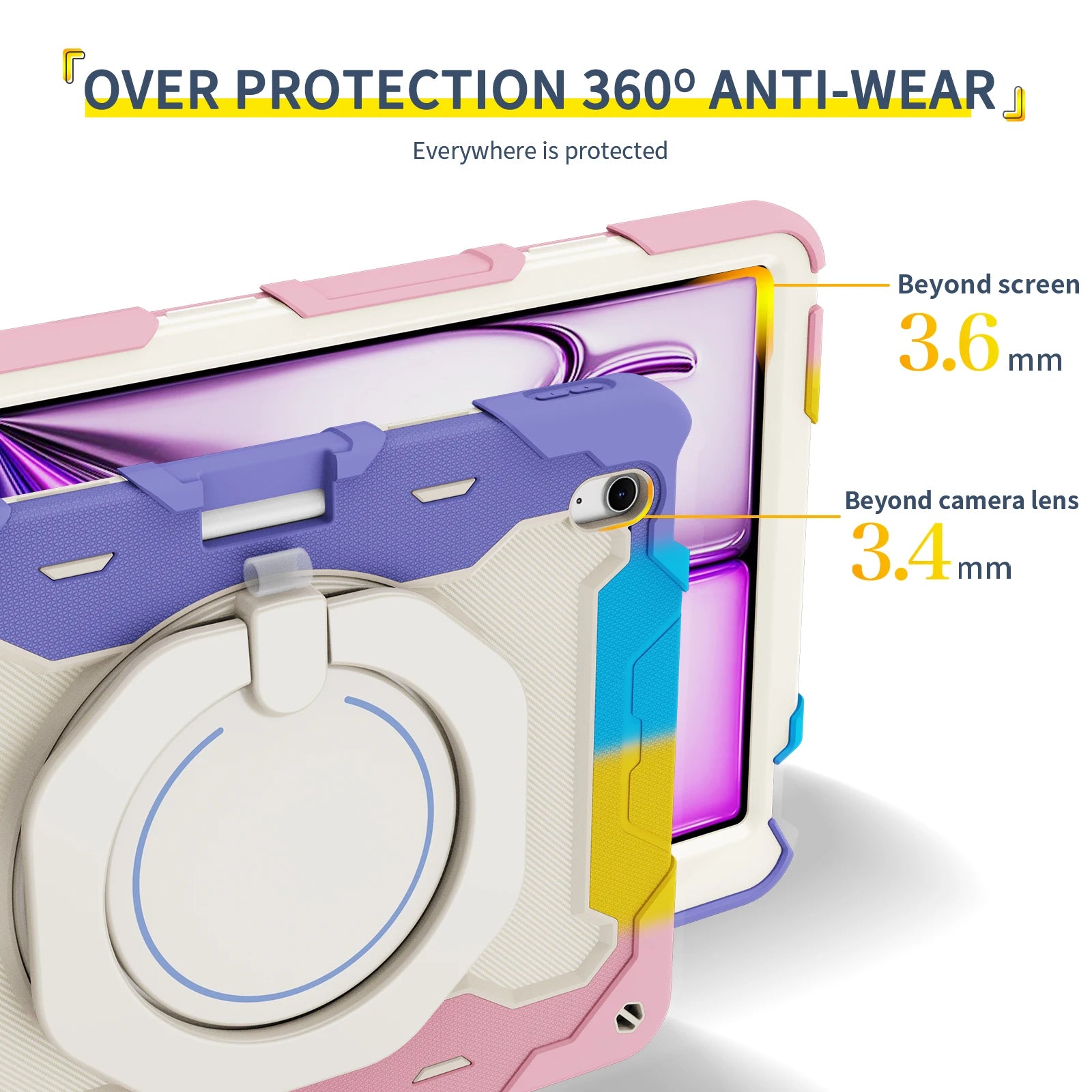 Kids iPad Air 6 13-inch 2024 Heavy Duty Rugged Shockproof Stand Case - Protective Cover for School, Travel & Outdoor Play