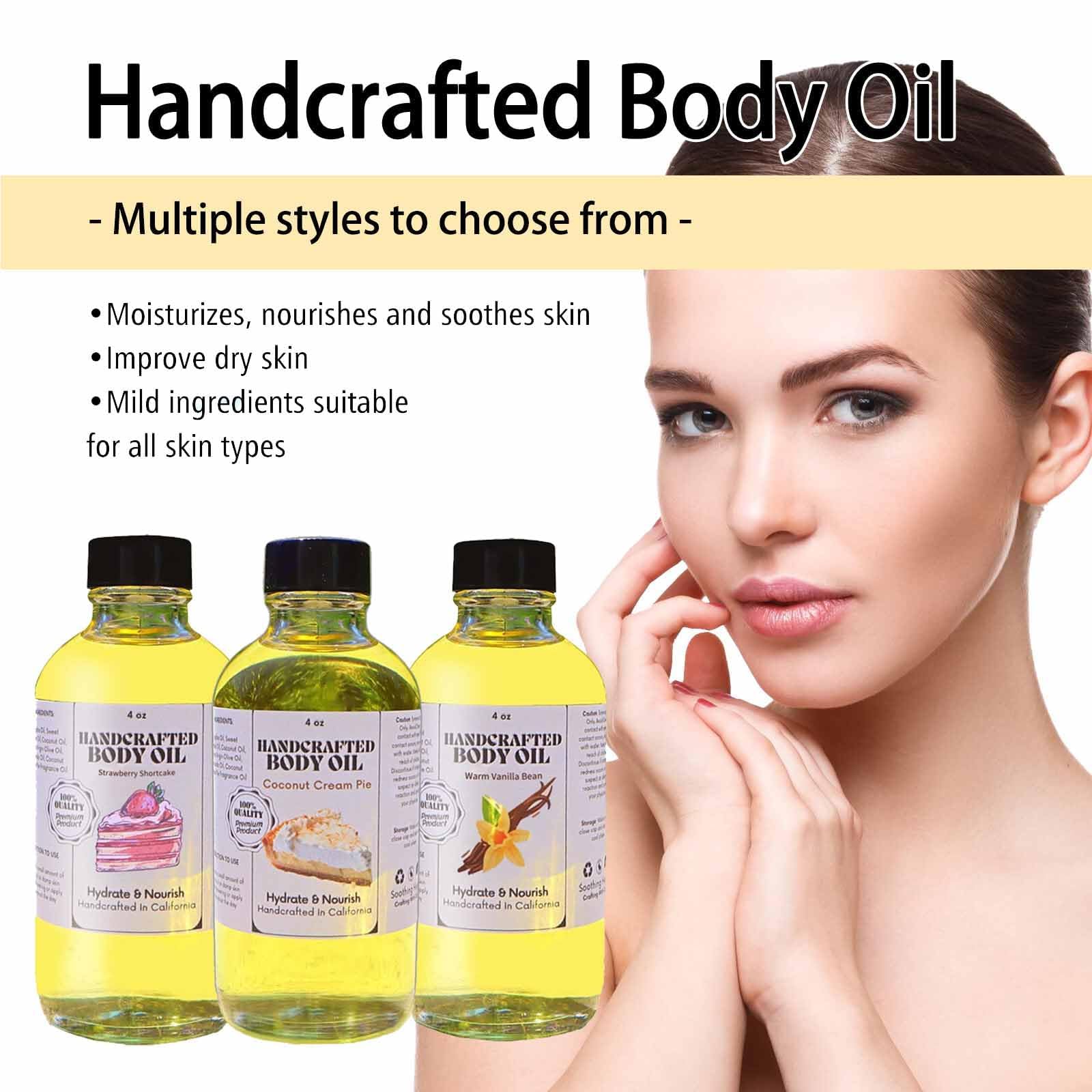 LXCJZY Coconut Cream Pie Body Oil - Handcrafted Moisturizing Body Oil with Vanilla for All Skin Types | Hydrating & Nourishing | Perfect for Massage, Aromatherapy & Daily Skincare Routine