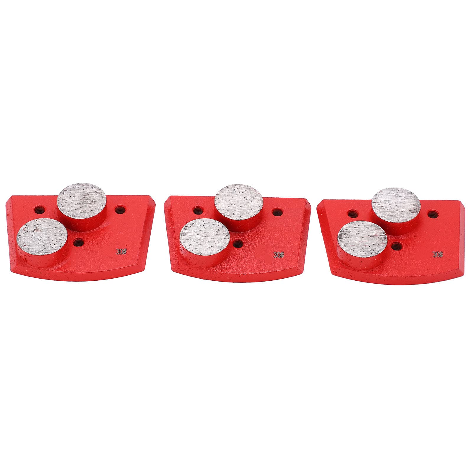 3PCS Red Trapezoid Floor Grinding Pads with 2 Cylindrical Teeth - Diamond Grinding Discs for Granite, Marble, Concrete - Compatible with Floor Grinders & Polishers - Perfect for Stone Restoration, Surface Preparation & Polishing Projects