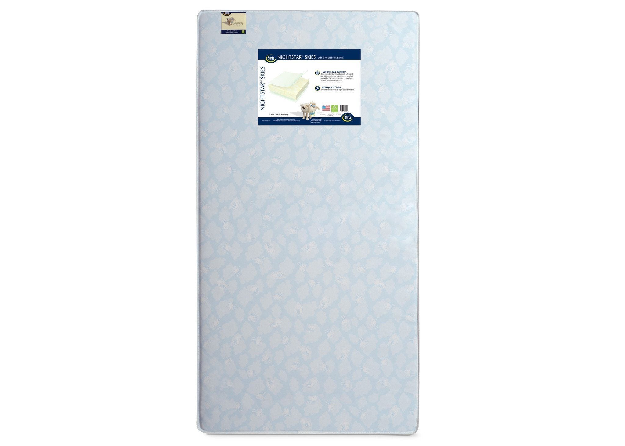 Serta Nightstar™ Skies Crib & Toddler Mattress - Breathable, Waterproof Baby Mattress for Safe Sleep | Perfect for Nursery, Daycare & Travel