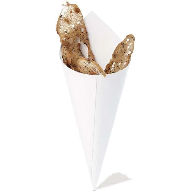 Comatec White Cardboard Cone 4.75 Inches Tall - Perfect for Party Decorations, DIY Crafts, and Ice Cream Cone Holders