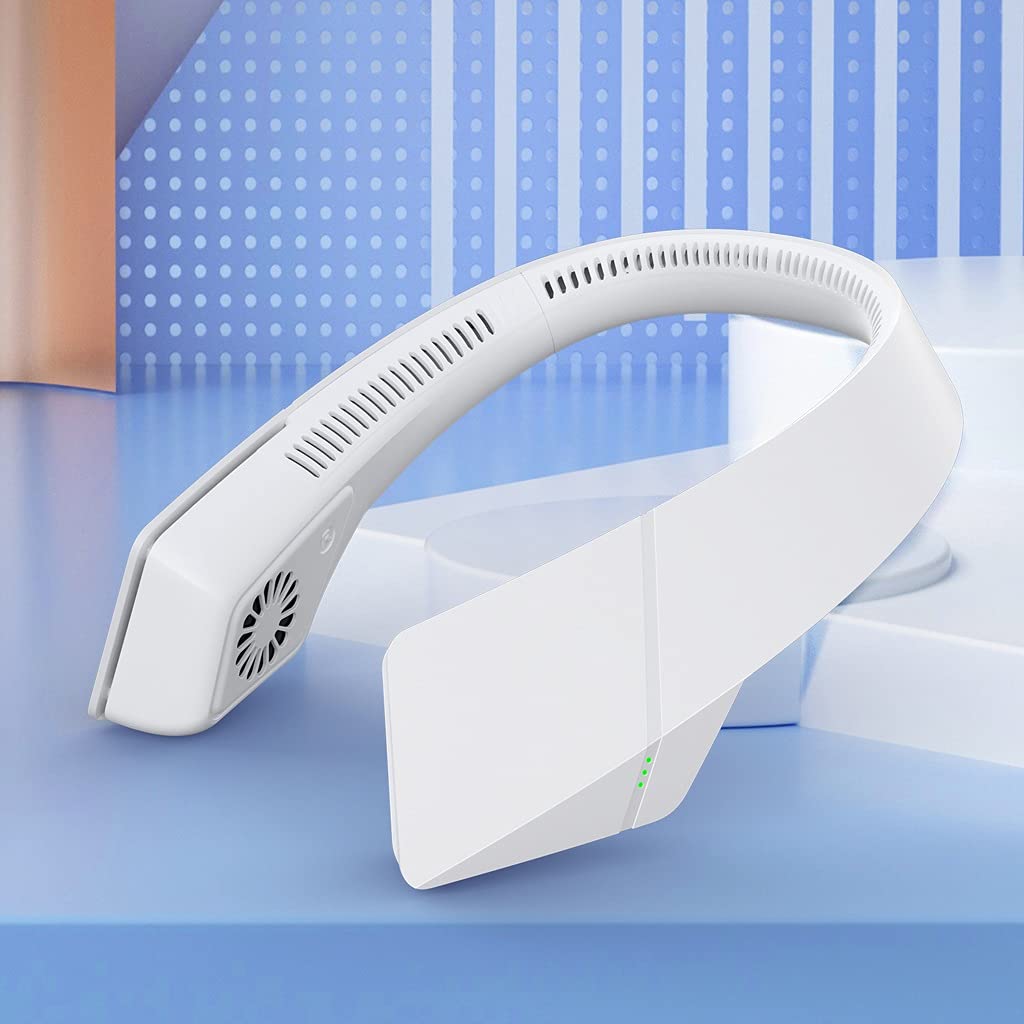 Mini Bladeless Neck Fan - USB Rechargeable Portable Fan, Ultra Quiet Wearable Air Cooler for Sports, Office & Outdoor Activities | Hands-Free Personal Cooling (Color: A)