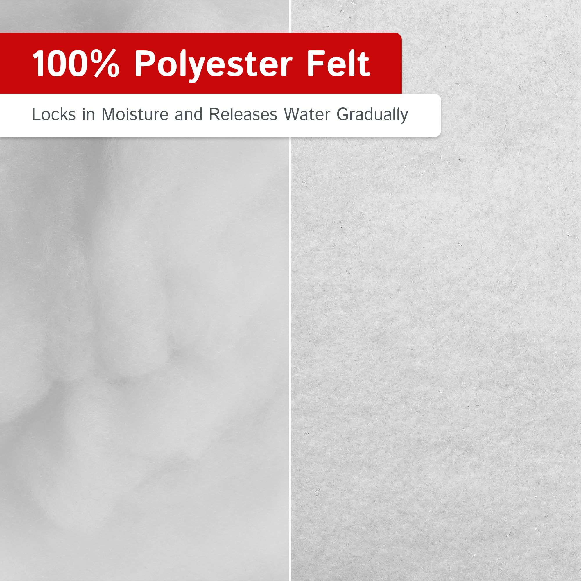 The Felt Store Kapmat Self-Watering Plant Mat - Premium Capillary Watering Mat for Potted Plants, Greenhouses & Indoor Gardens | Automatic Moisture Control, Easy to Cut & Reusable | Perfect for Vacation Plant Care, Herb Gardens & Hydroponics (White)
