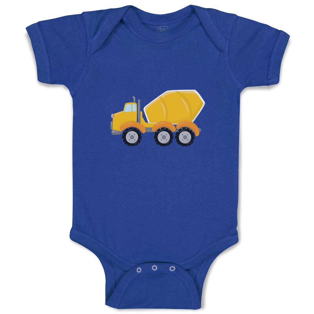 Custom Funny Cotton Striped Baby Bodysuit - Boy & Girl Concrete Mixer Design | Soft Newborn Onesie for Playdates, Photo Shoots & Everyday Wear