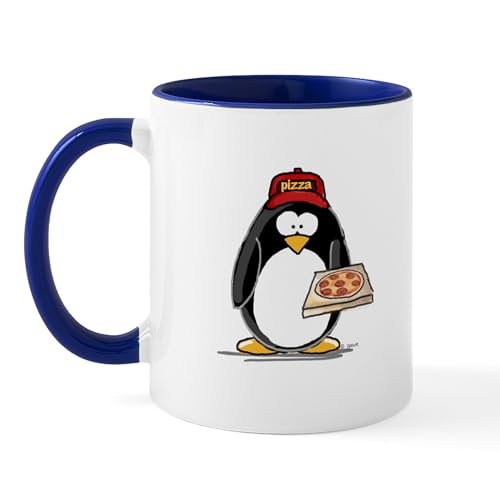 White/Navy Inside - Pizza Penguin Mug