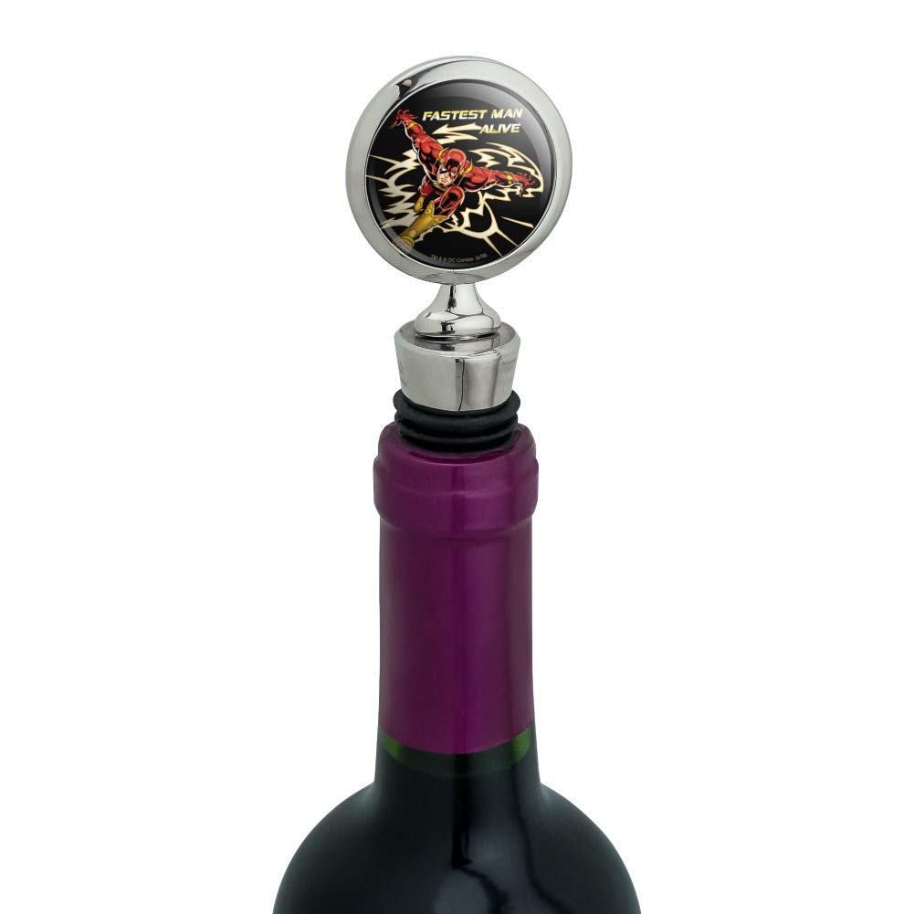 The Flash Fastest Man Alive Wine Bottle Stopper - DC Comics Collectible Bar Accessory for Wine Lovers & Superhero Fans - Perfect for Parties, Gifts & Home Decor