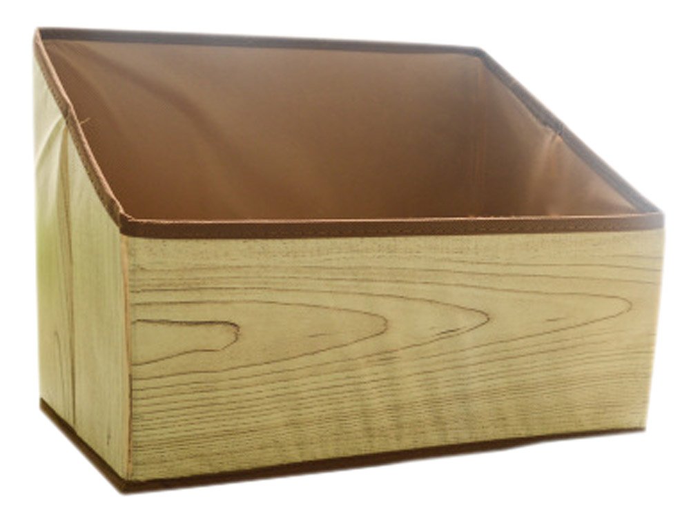 Multipurpose Folding Storage Box - Wood Grain Organizer for Office Desk, Bookshelf, Home & Office Use - Perfect for Stationery, Books, Files Organization
