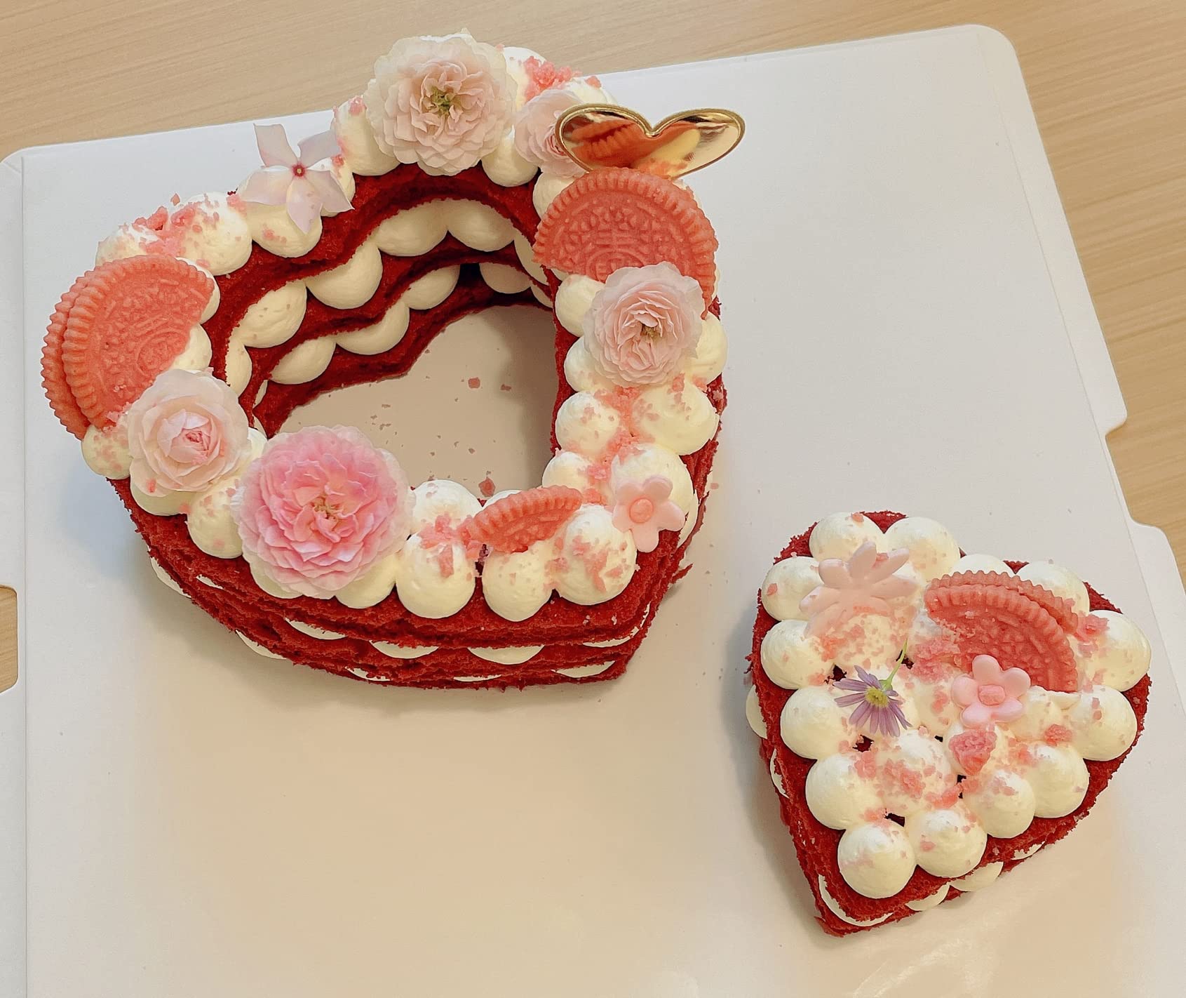 Siking Stainless Steel Heart Cake Ring Mold - 4/6/8 Inch Heart Shaped Cutter for Mousse, Cheese, Cookies, Salads & Onigiri - Perfect for Baking, Dessert Making & Food Presentation (11-2 Inch Height)
