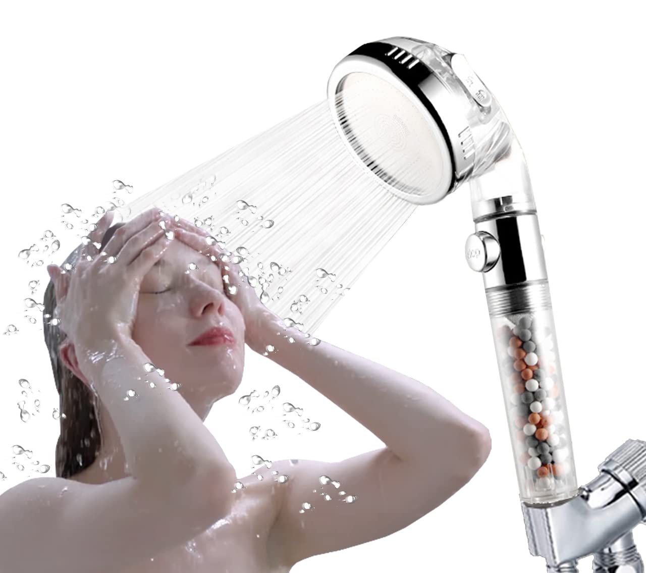 High Pressure Shower Head with Handheld & Filter - Detachable Rain Shower Head for RV, Camper - Hard Water & Low Water Pressure Solution - Perfect for Bathroom, Mobile Homes & Travel Use