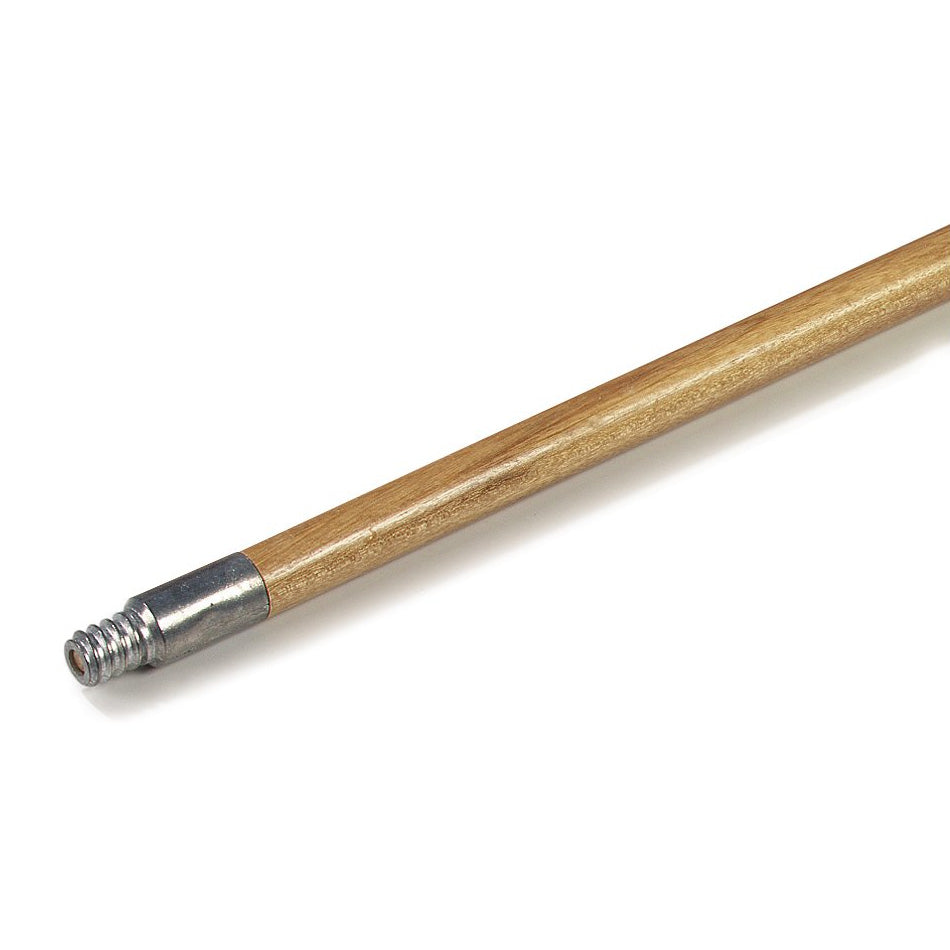 Carlisle 4526700 Heavy Duty Metal Tip Wooden Handle for Brooms, Mops & Brushes - 60 Inch - Durable for Indoor & Outdoor Cleaning Tasks