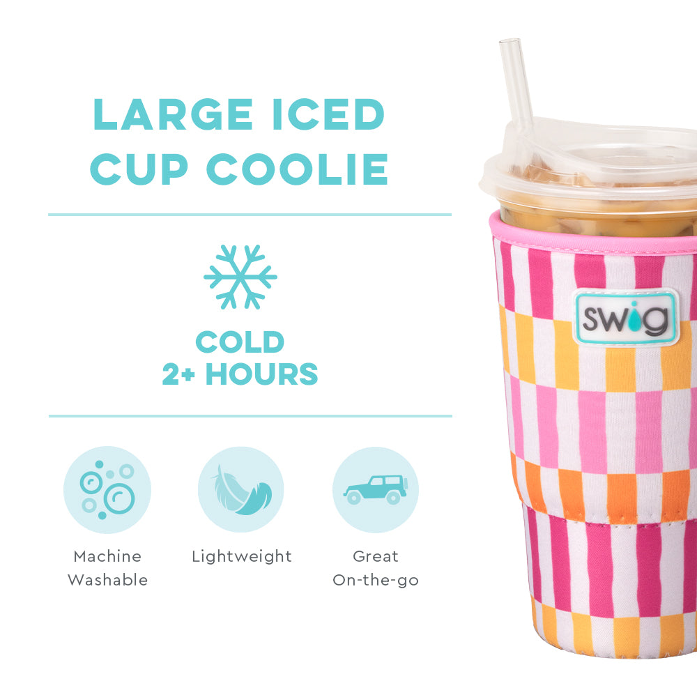 Sherbet Stripe Large Iced Cup Coolie - Insulated Tumbler for Cold Drinks, Perfect for Summer Parties, Beach Outings and Outdoor Activities