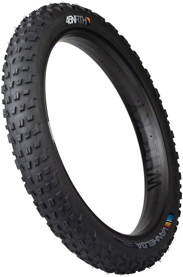 45NRTH Vanhelga 26 x 4.2 Fat Bike Tire - 120 TPI Tubeless Folding Black - Winter & Snow Biking, Off-Road Trail Riding, All-Terrain Cycling Accessories