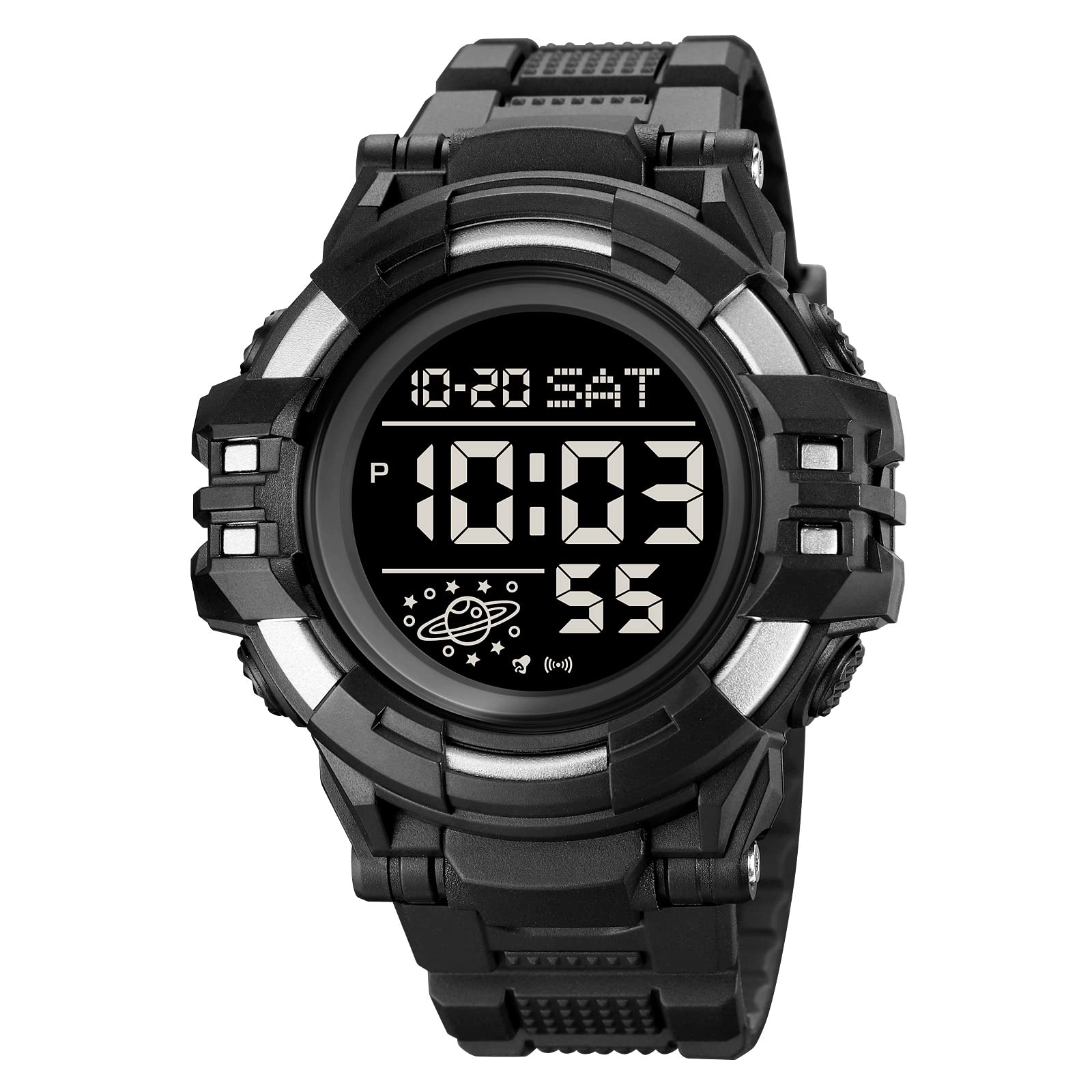 Men's Digital Sports Watch - Military Tactical LED Waterproof for Outdoor & Army Use