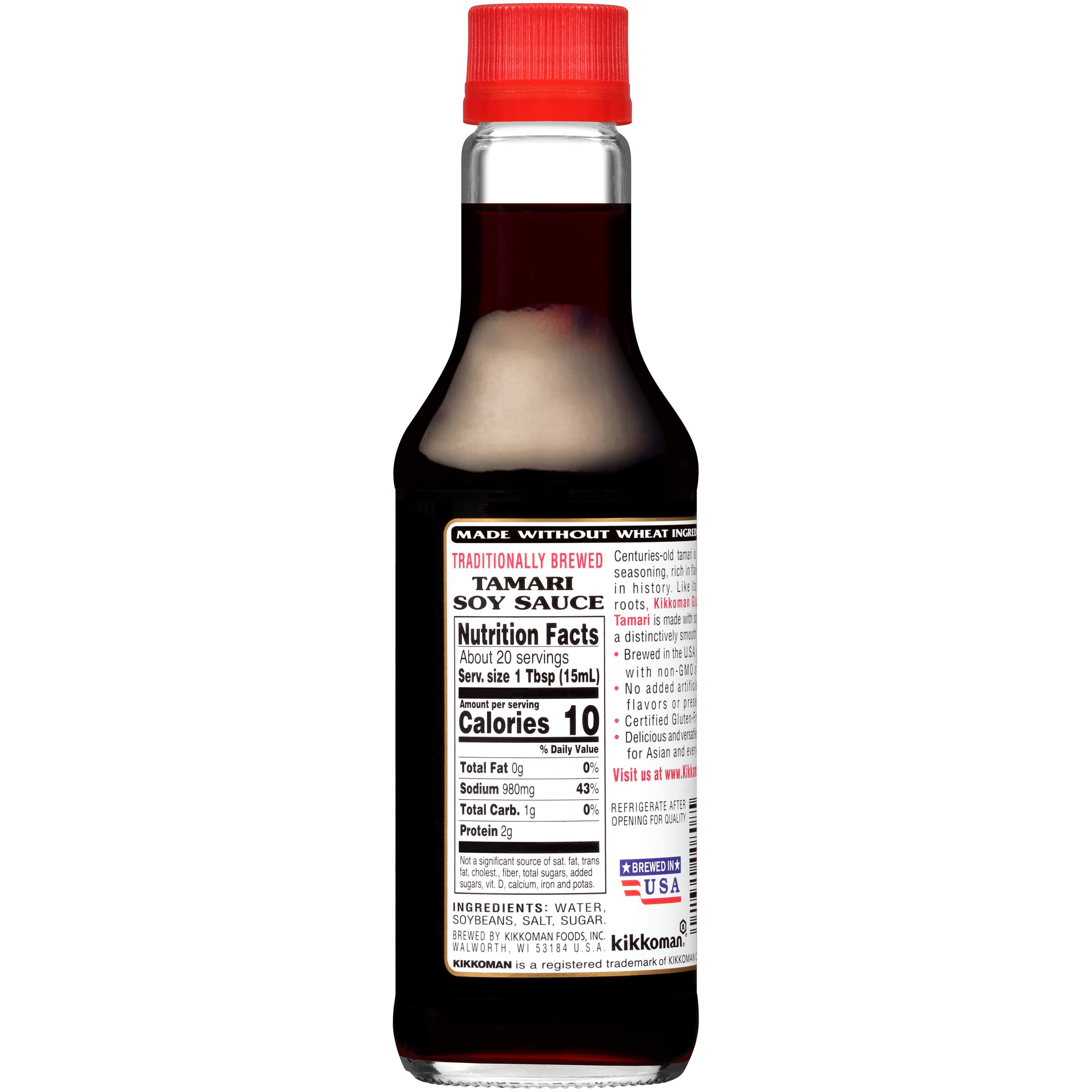Kikkoman Gluten Free Tamari Soy Sauce - 10 oz Bottle | Premium Japanese Soy Sauce Alternative | Perfect for Sushi, Stir Fry & Asian Cooking